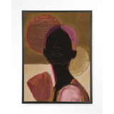 Urban Cotton Wandkleed 'Silhouette Lady 2' 110 x 145cm in Floating Frame - black