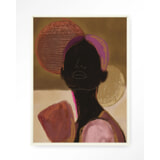 Urban Cotton Wandkleed 'Silhouette Lady 2' 80 x 110cm in Floating Frame - off white