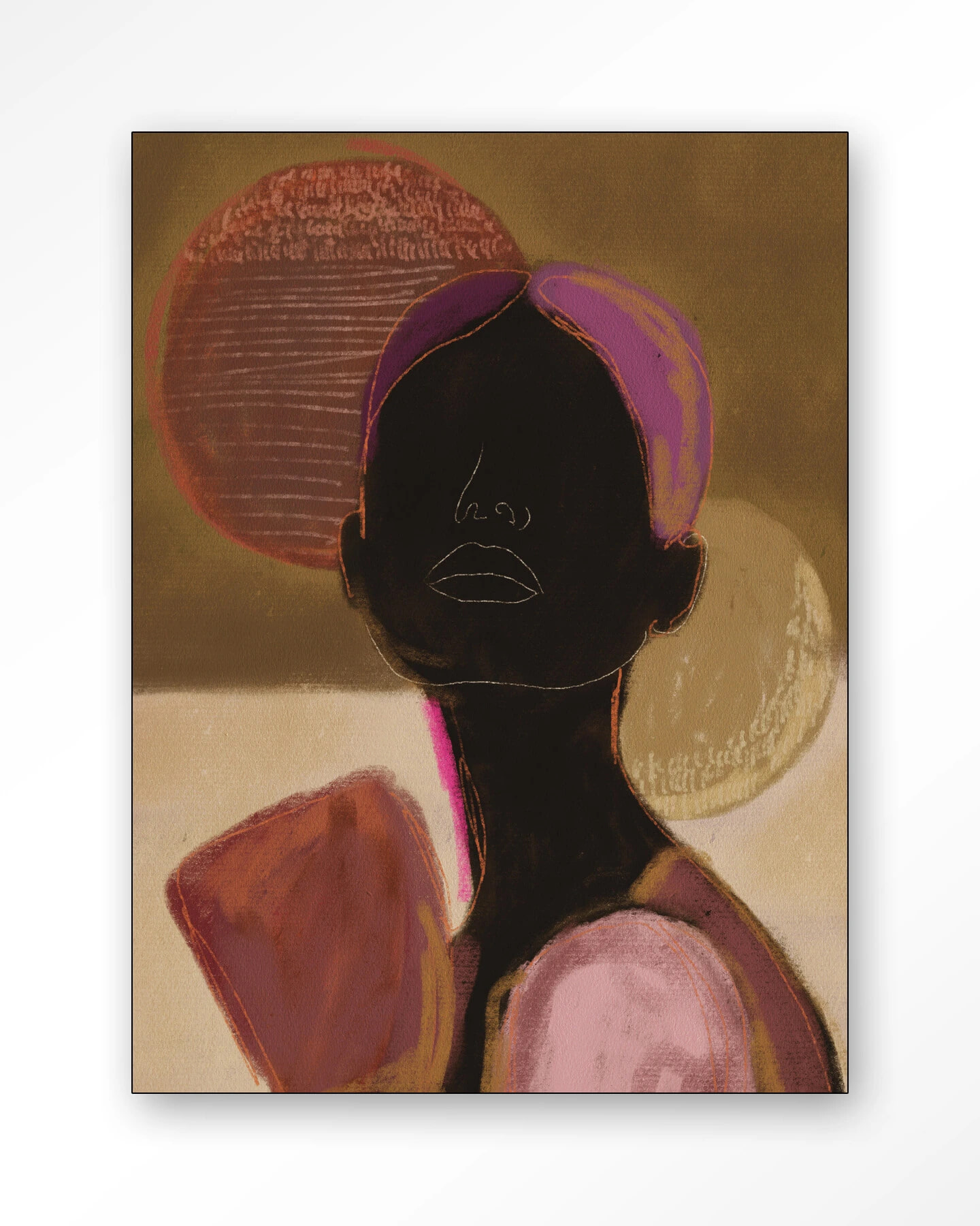 Urban Cotton Wandkleed 'Silhouette Lady 2' 110 x 145cm in Frame  - black