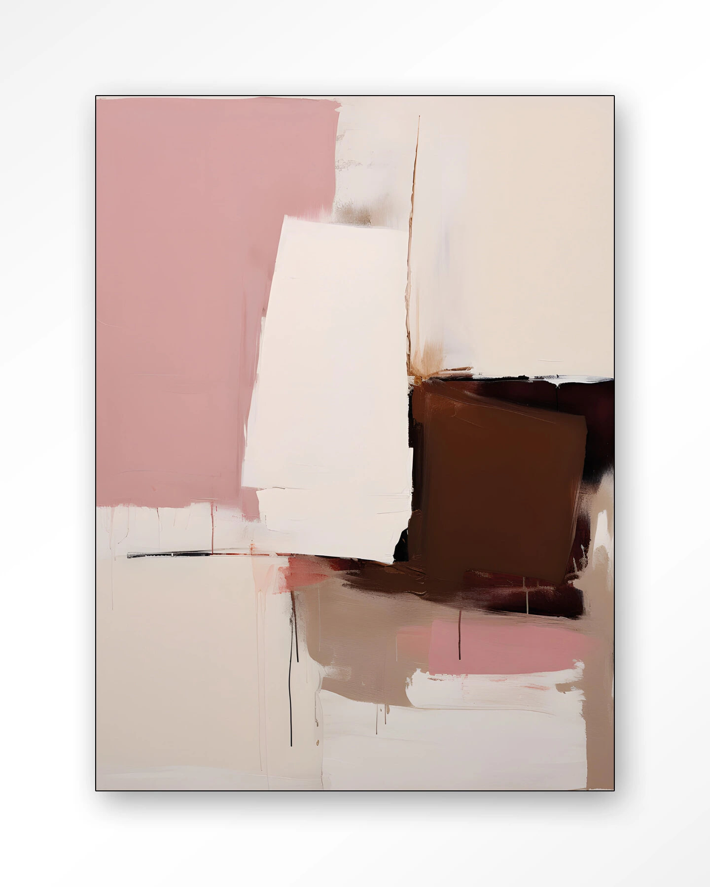 Urban Cotton Wandkleed 'Pink Fields' in maat en frame naar keuze