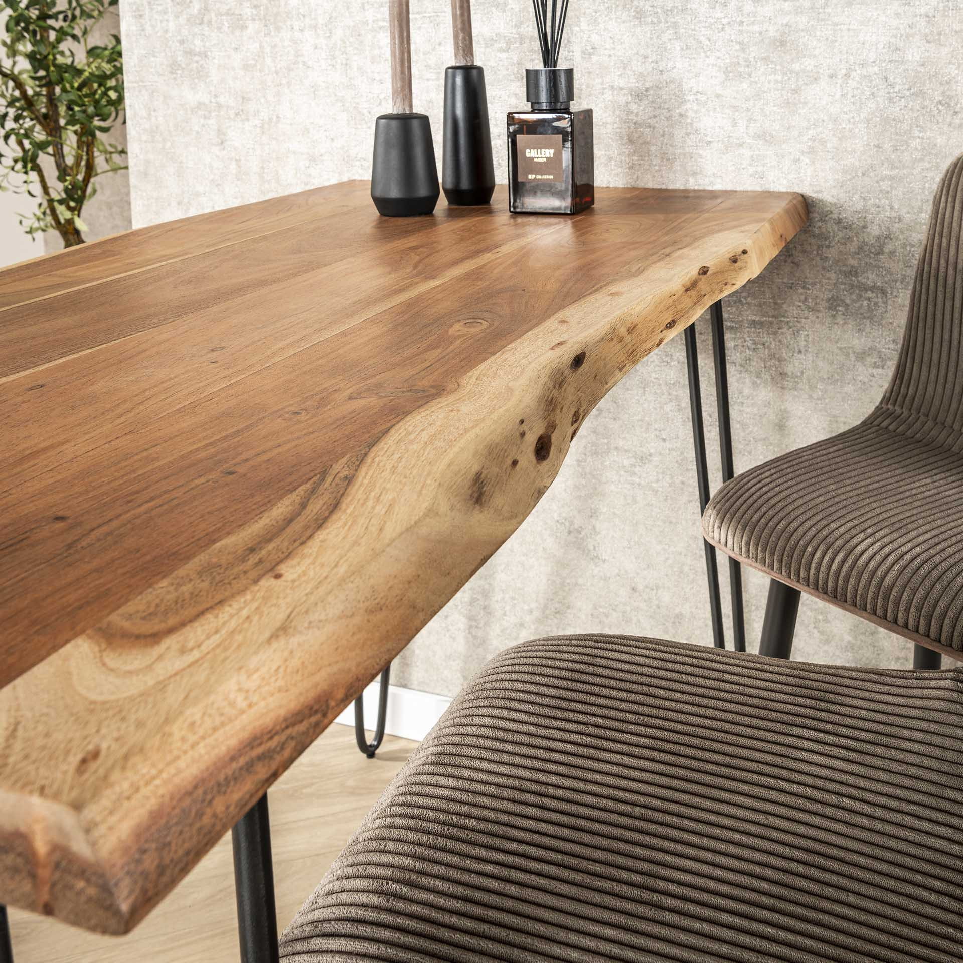 Bartafel 'Michel' Boomstam, 130 x 70cm, kleur Massief acacia naturel