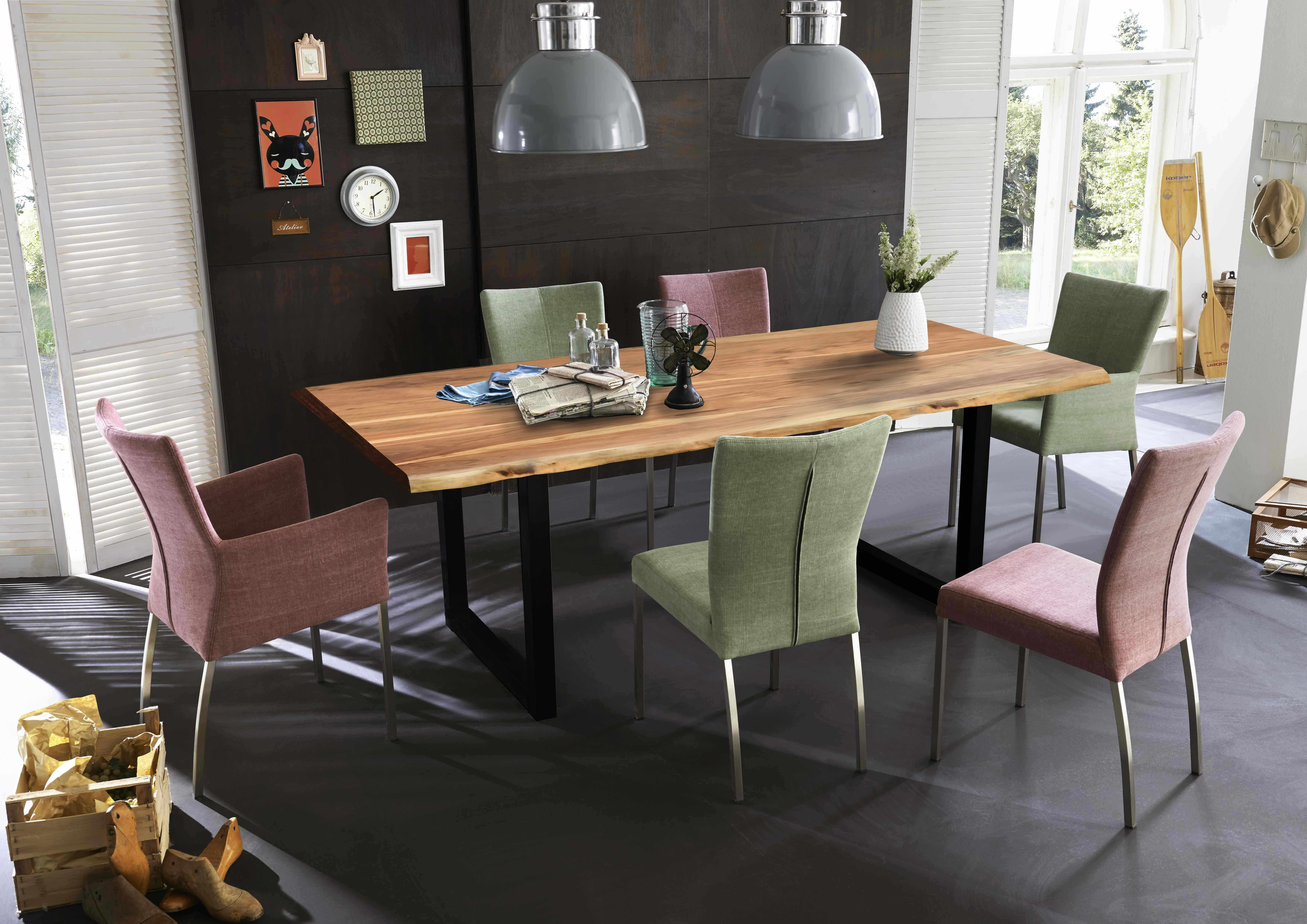 Artistiq Boomstam Eettafel 'Tristina' Acaciahout, 120 x 80cm, kleur Zwart