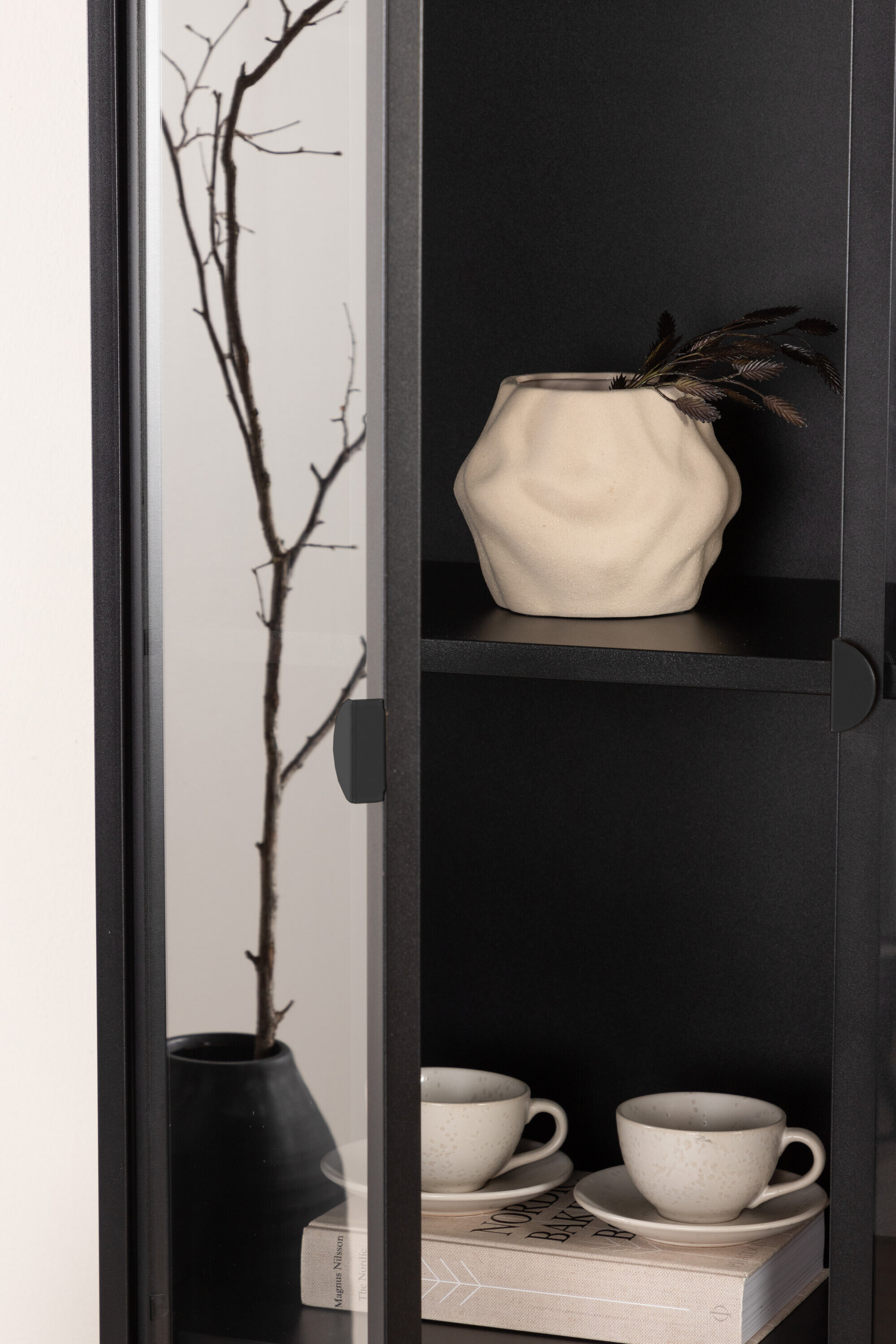 Nohr Vitrinekast 'Danyella' 190 x 90cm, kleur Zwart