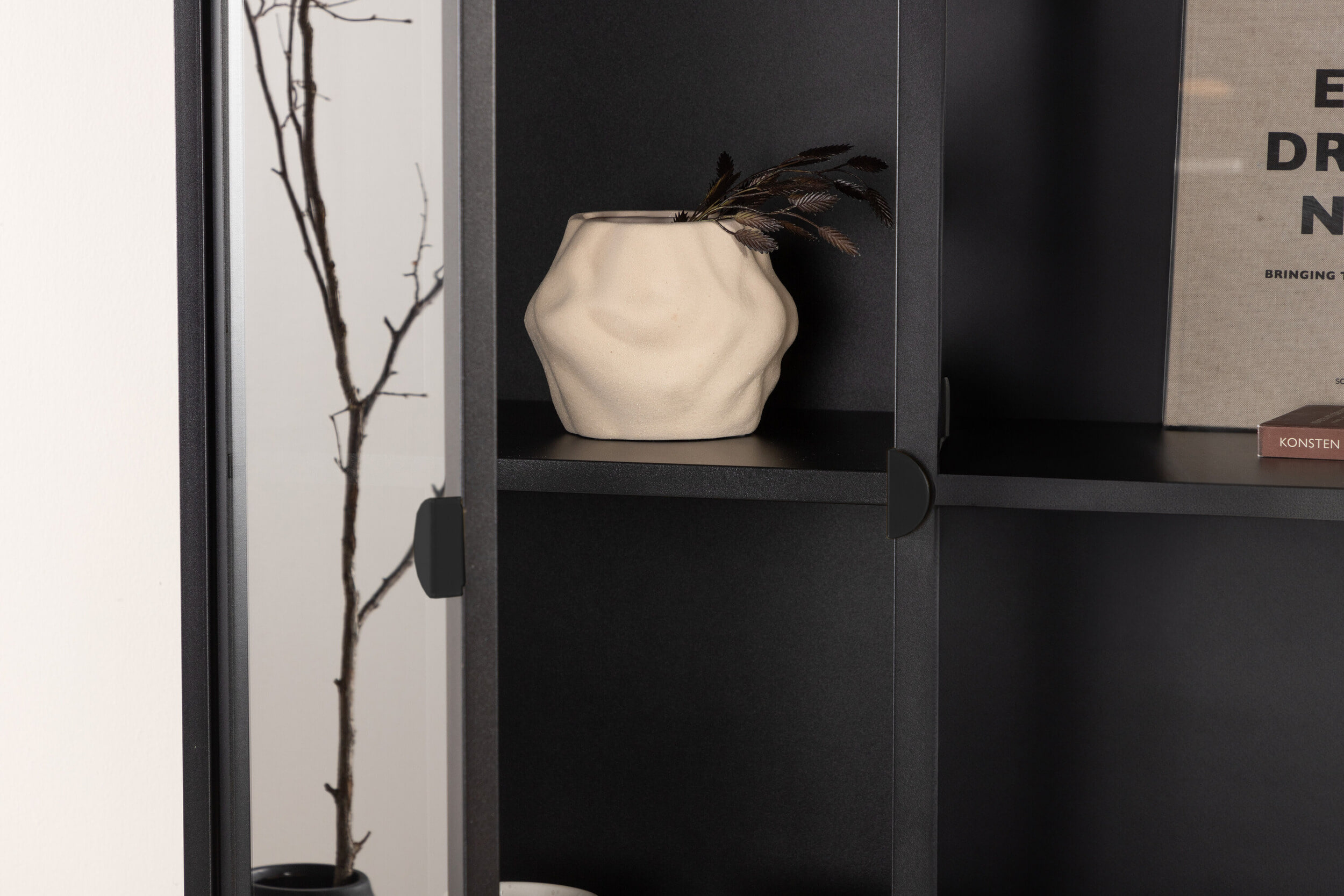 Nohr Vitrinekast 'Danyella' 190 x 90cm, kleur Zwart