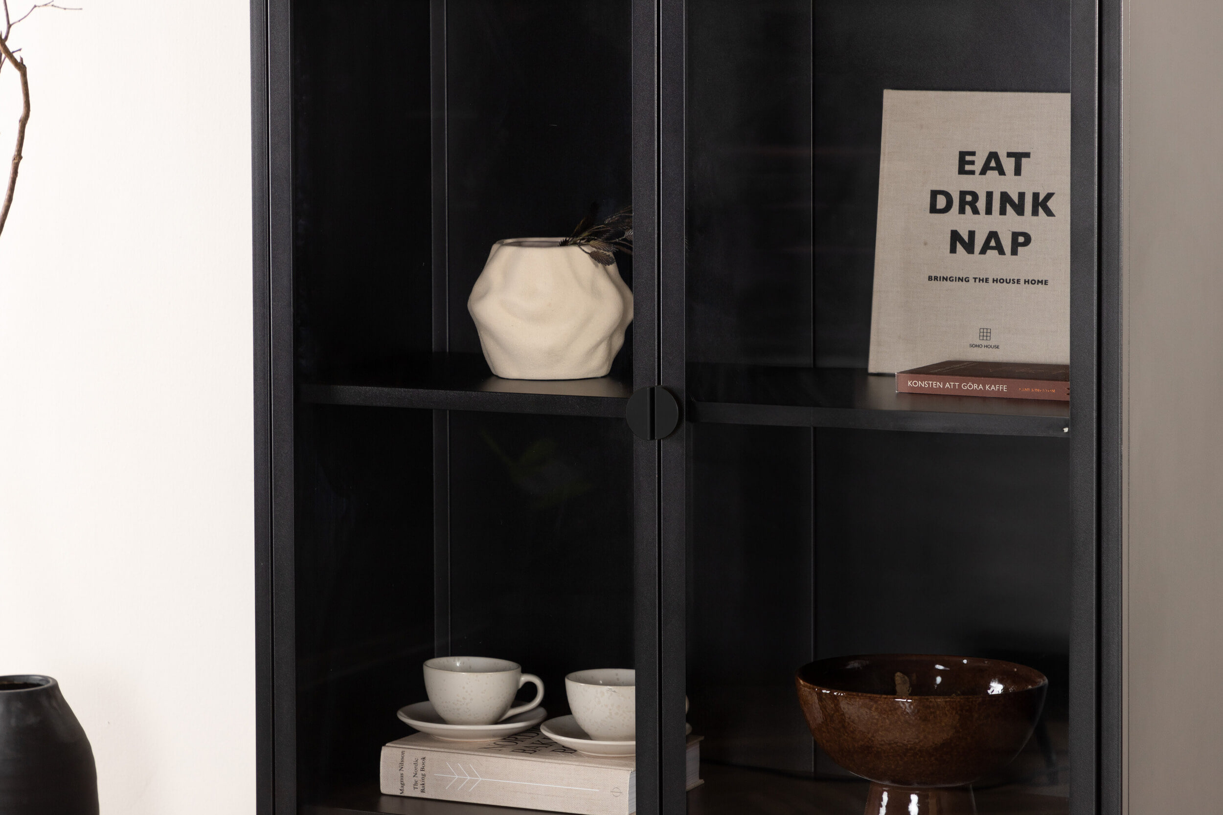 Nohr Vitrinekast 'Danyella' 190 x 90cm, kleur Zwart