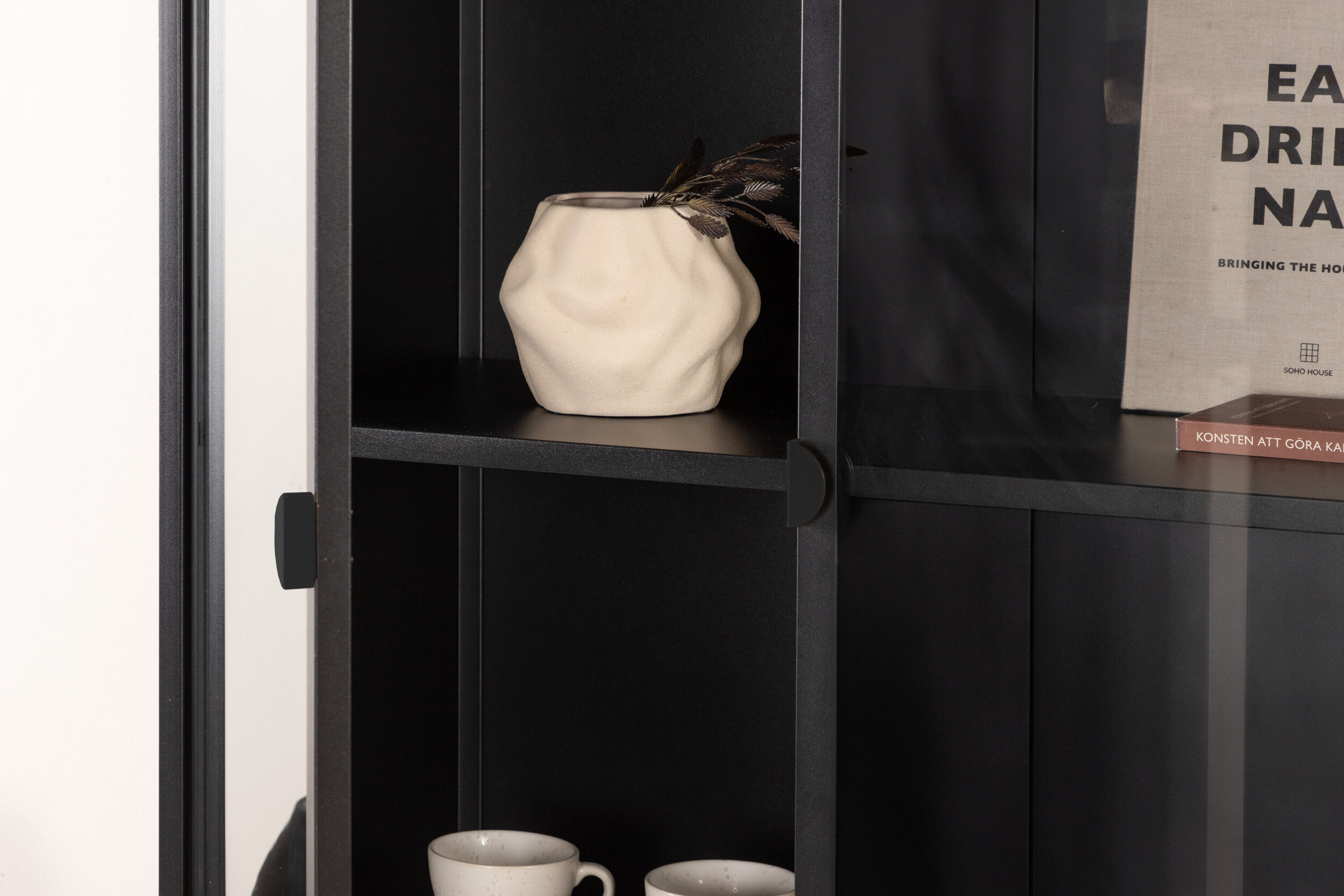 Nohr Vitrinekast 'Danyella' 190 x 90cm, kleur Zwart