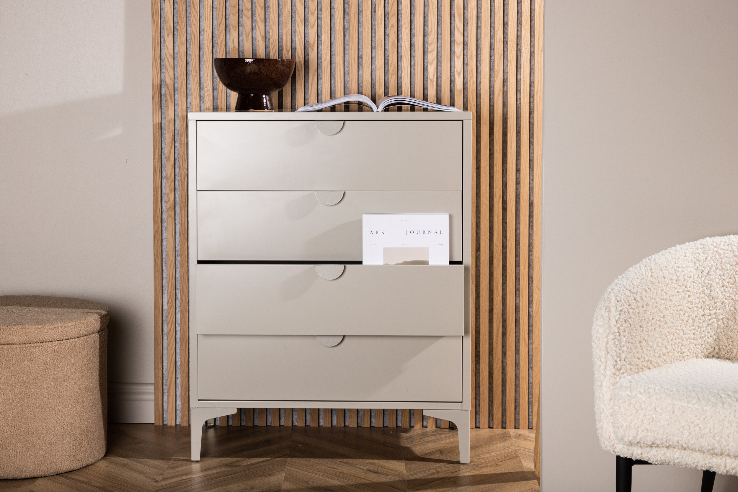Nohr Ladekast 'Danyella' Met 4 laden, kleur Beige