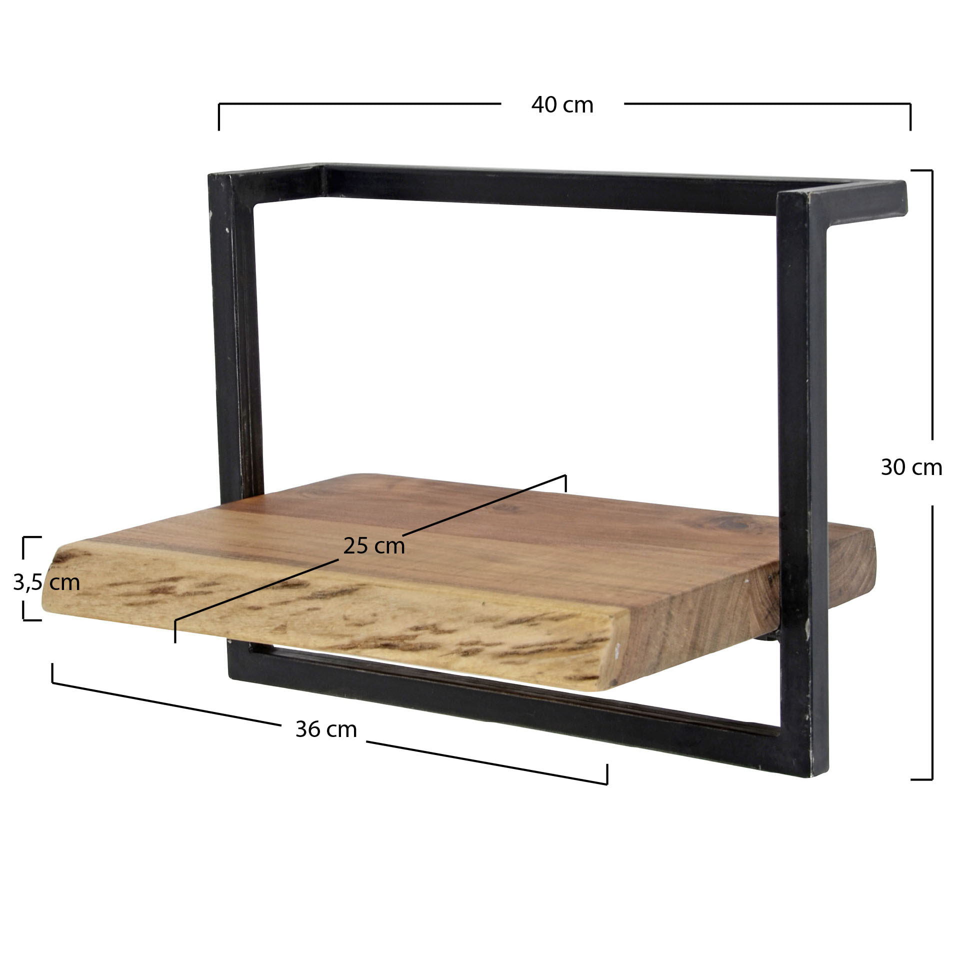 Industriële Wandplank 'Buster' 40cm