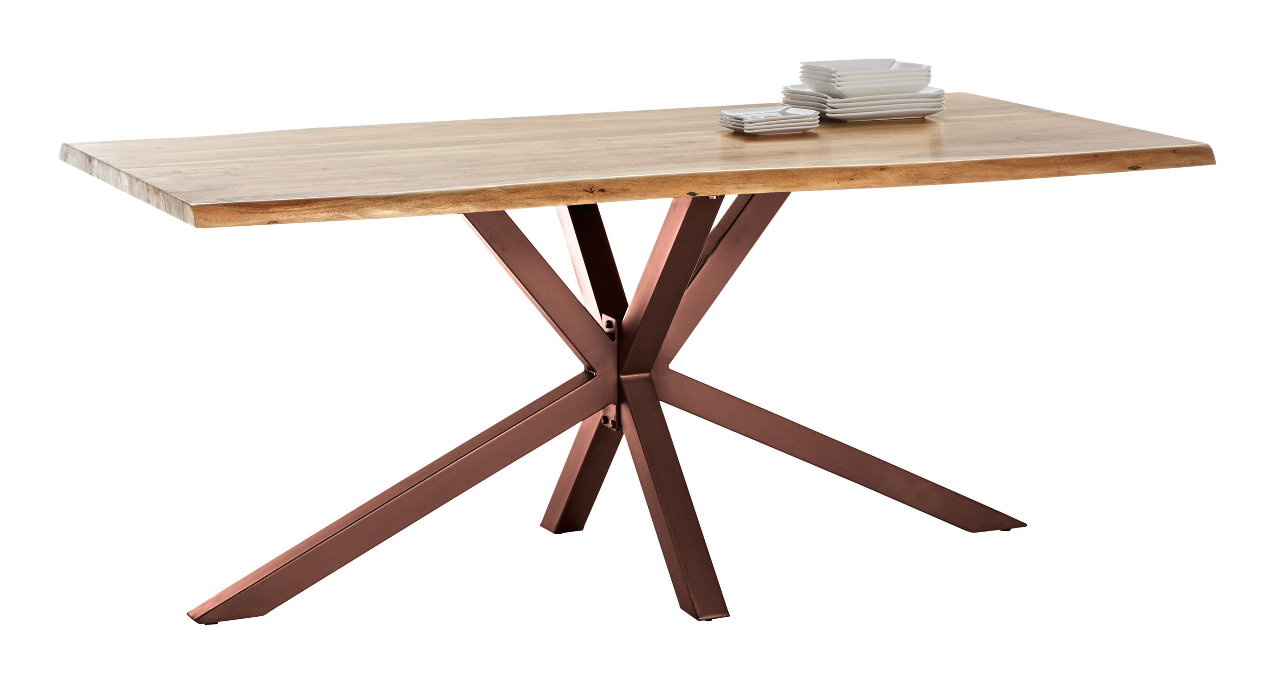 Artistiq Boomstam Eettafel 'Raynaldo' Acaciahout, 180 x 90cm, kleur Bruin