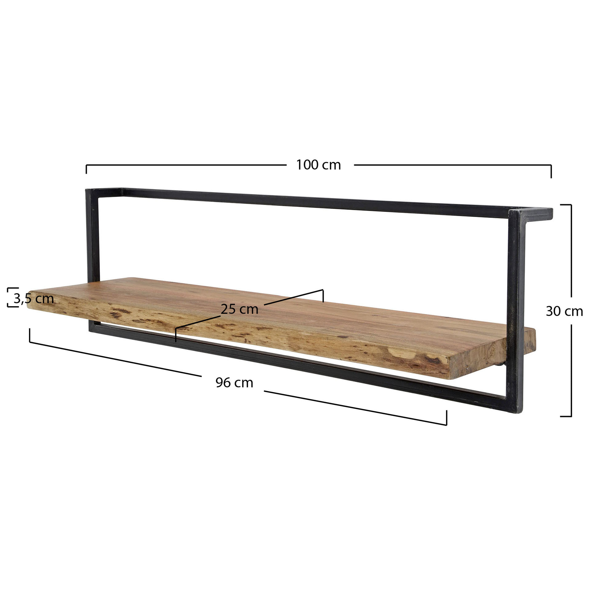 Industriële Wandplank 'Buster' 100cm