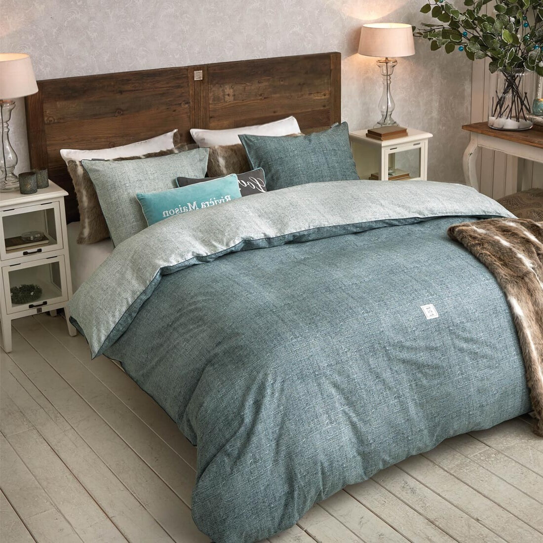 Rivièra Maison Bed Driftwood 180 x 200cm - White