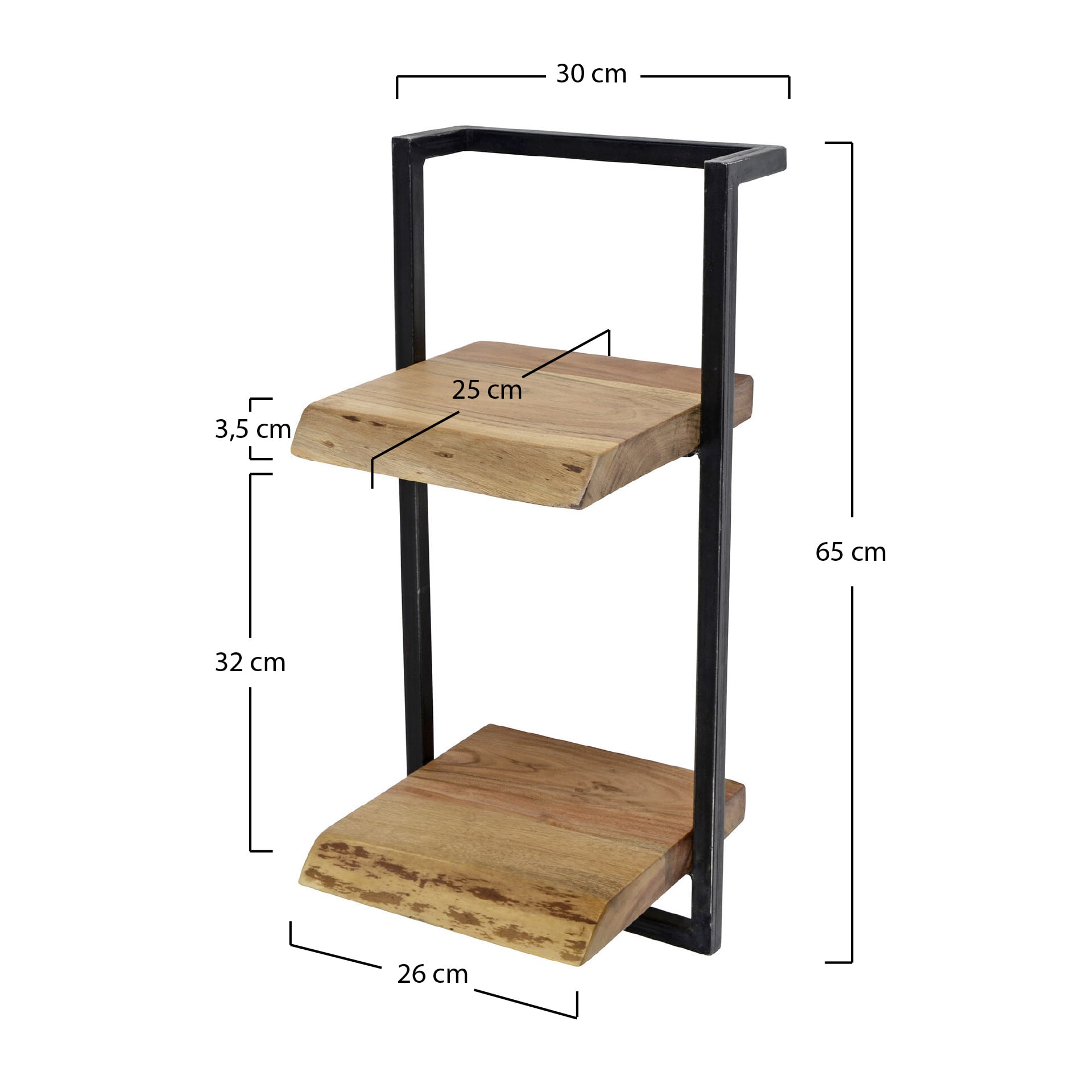Industriële Wandplank 'Buster' dubbel 30cm