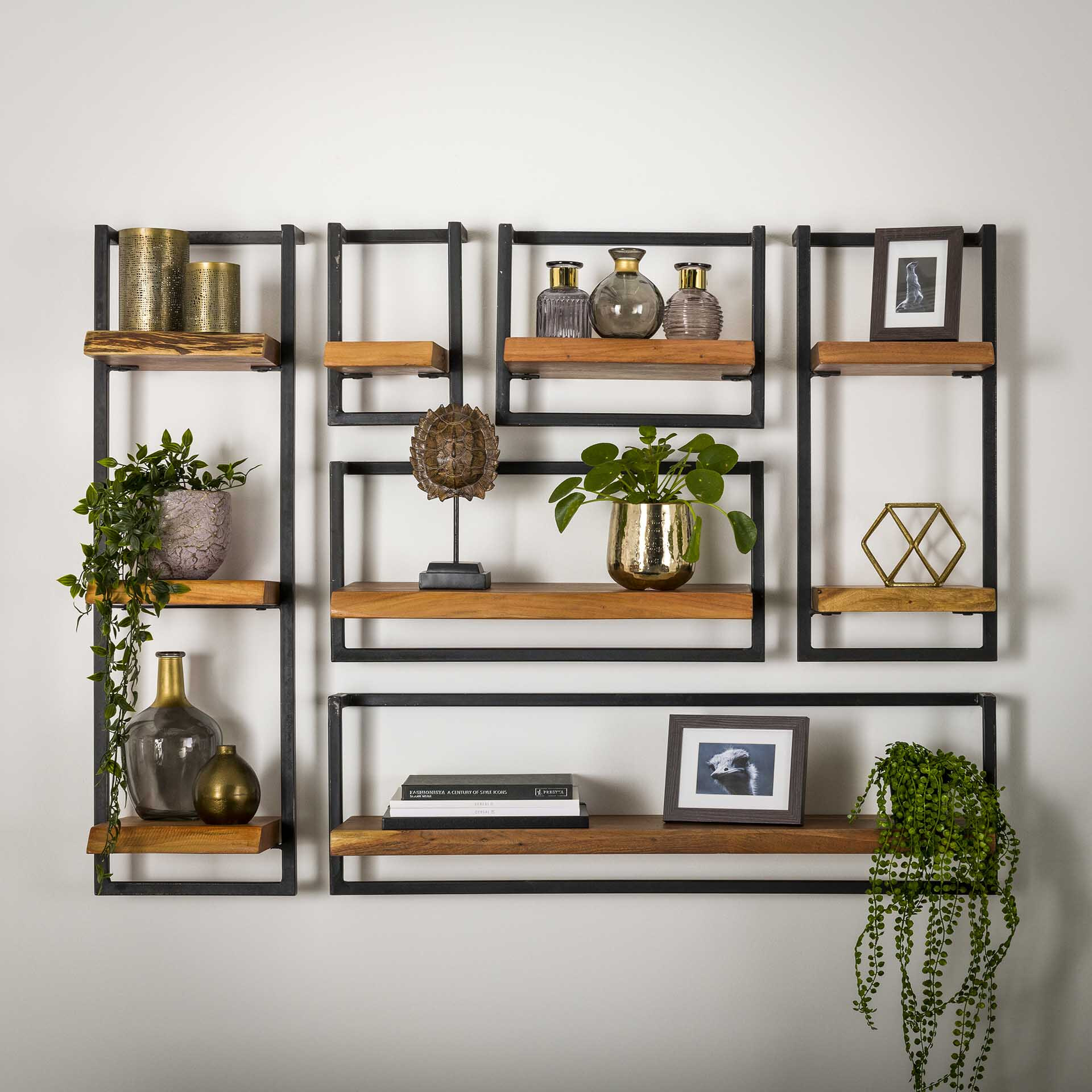 Industriële Wandplank 'Buster' triple 30cm