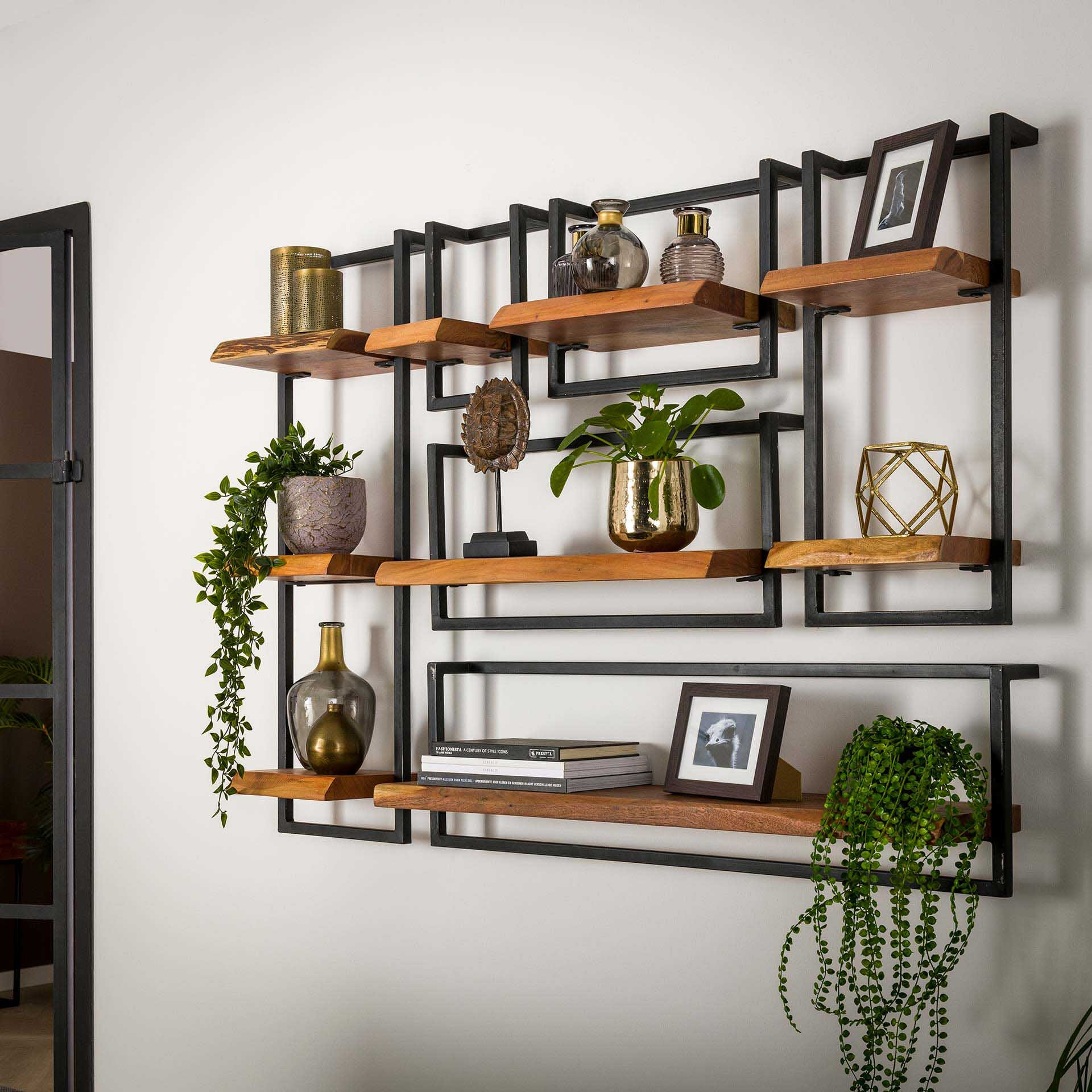 Industriële Wandplank 'Buster' triple 30cm