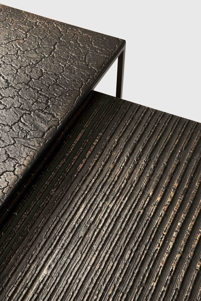 Ethnicraft Salontafel 'Pentagon' Minerals, Set van 2 stuks, kleur Whisky