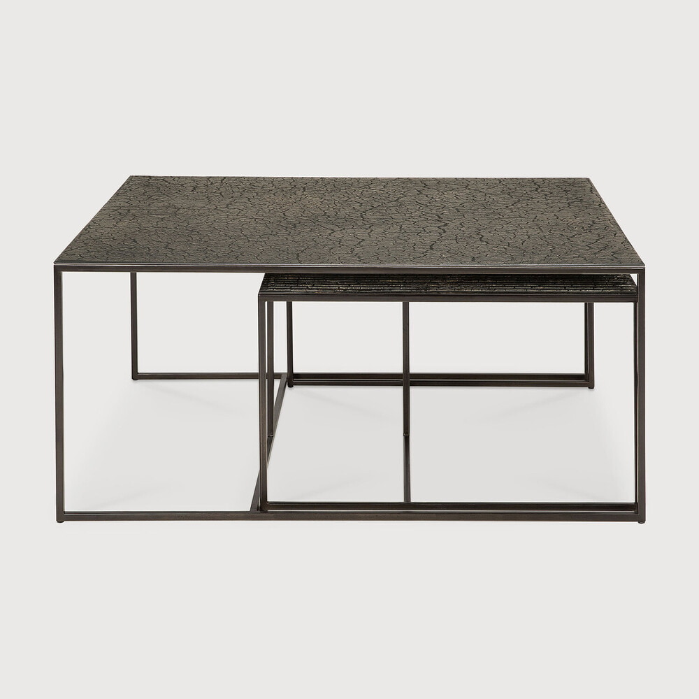 Ethnicraft Salontafel 'Pentagon' Minerals, Set van 2 stuks, kleur Whisky