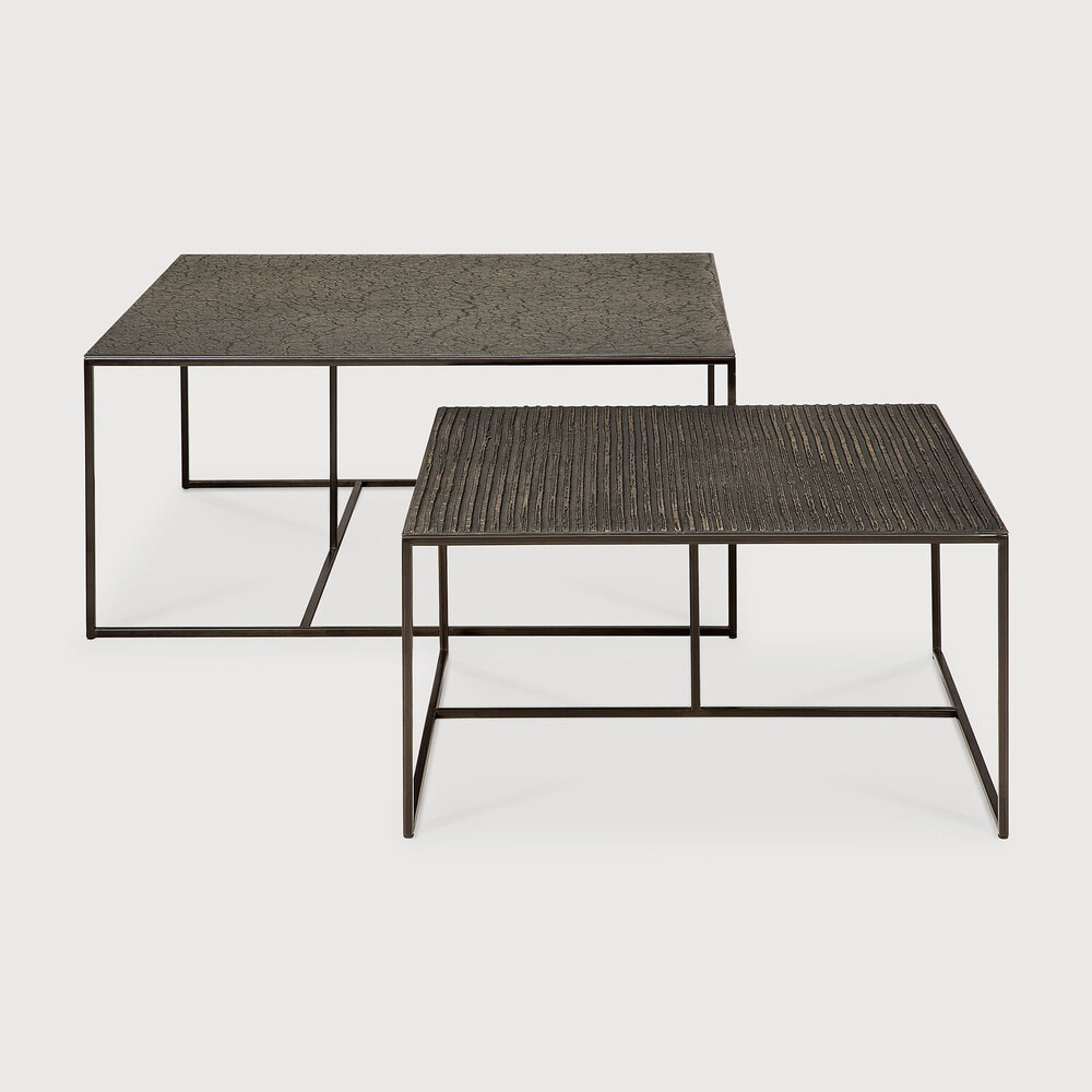 Ethnicraft Salontafel 'Pentagon' Minerals, Set van 2 stuks, kleur Whisky