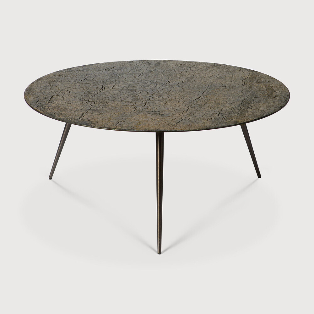 Ethnicraft Ronde Salontafel 'Luna' Minerals, 80cm, kleur Whisky