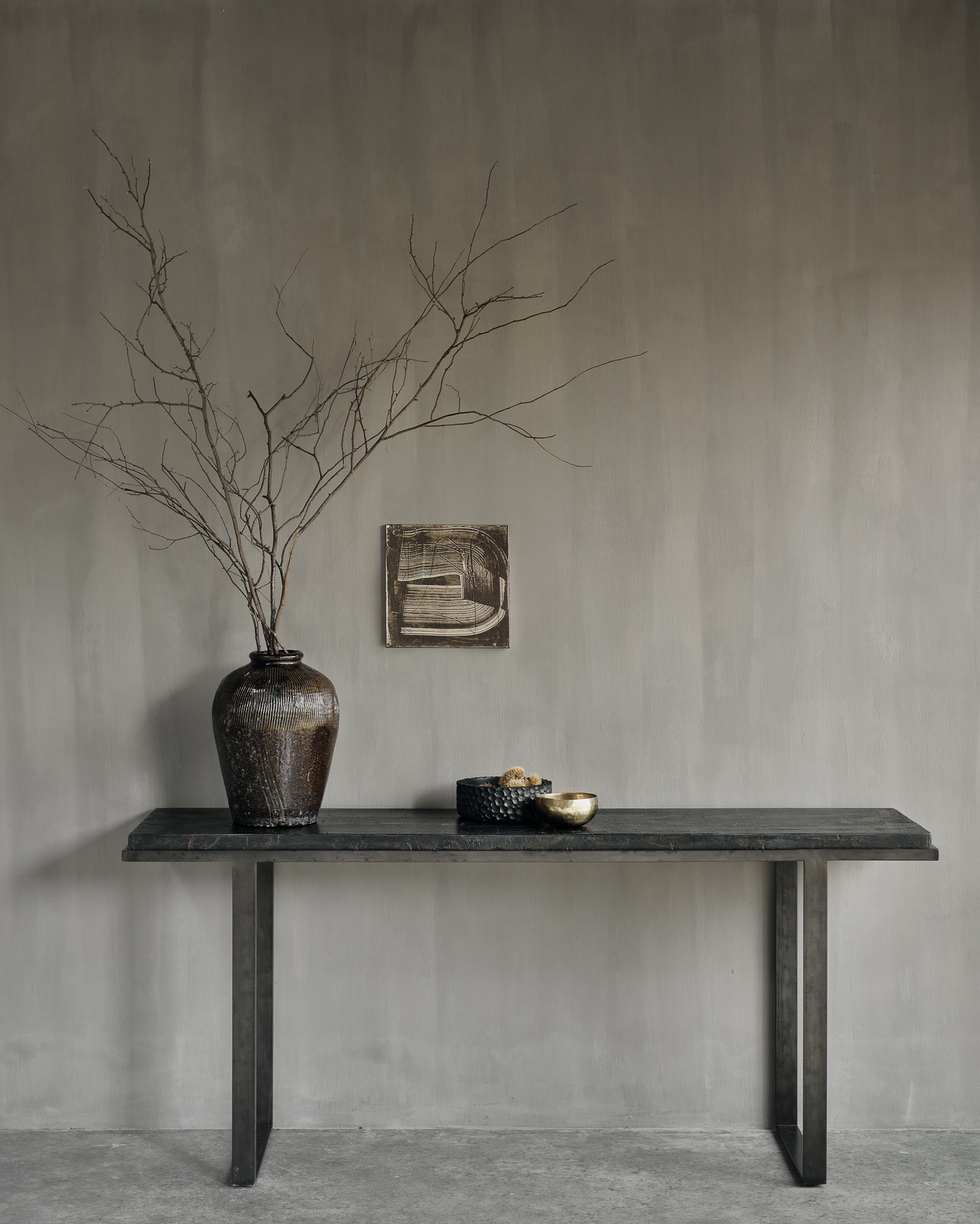 Ethnicraft Sidetable 'Stability' Minerals, 170cm, kleur Umber