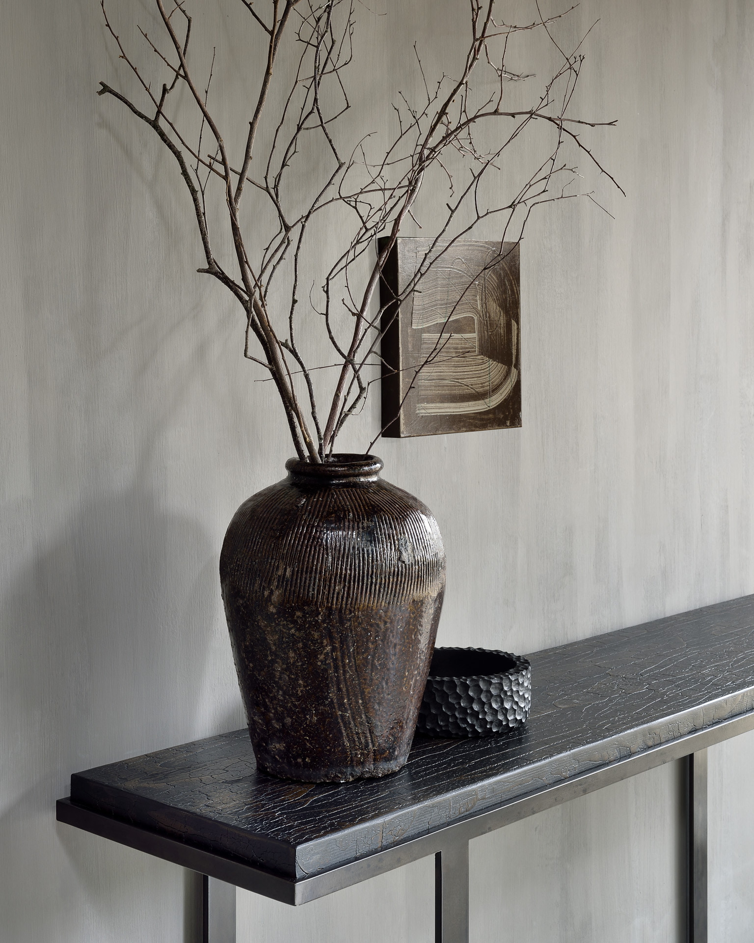 Ethnicraft Sidetable 'Stability' Minerals, 170cm, kleur Umber