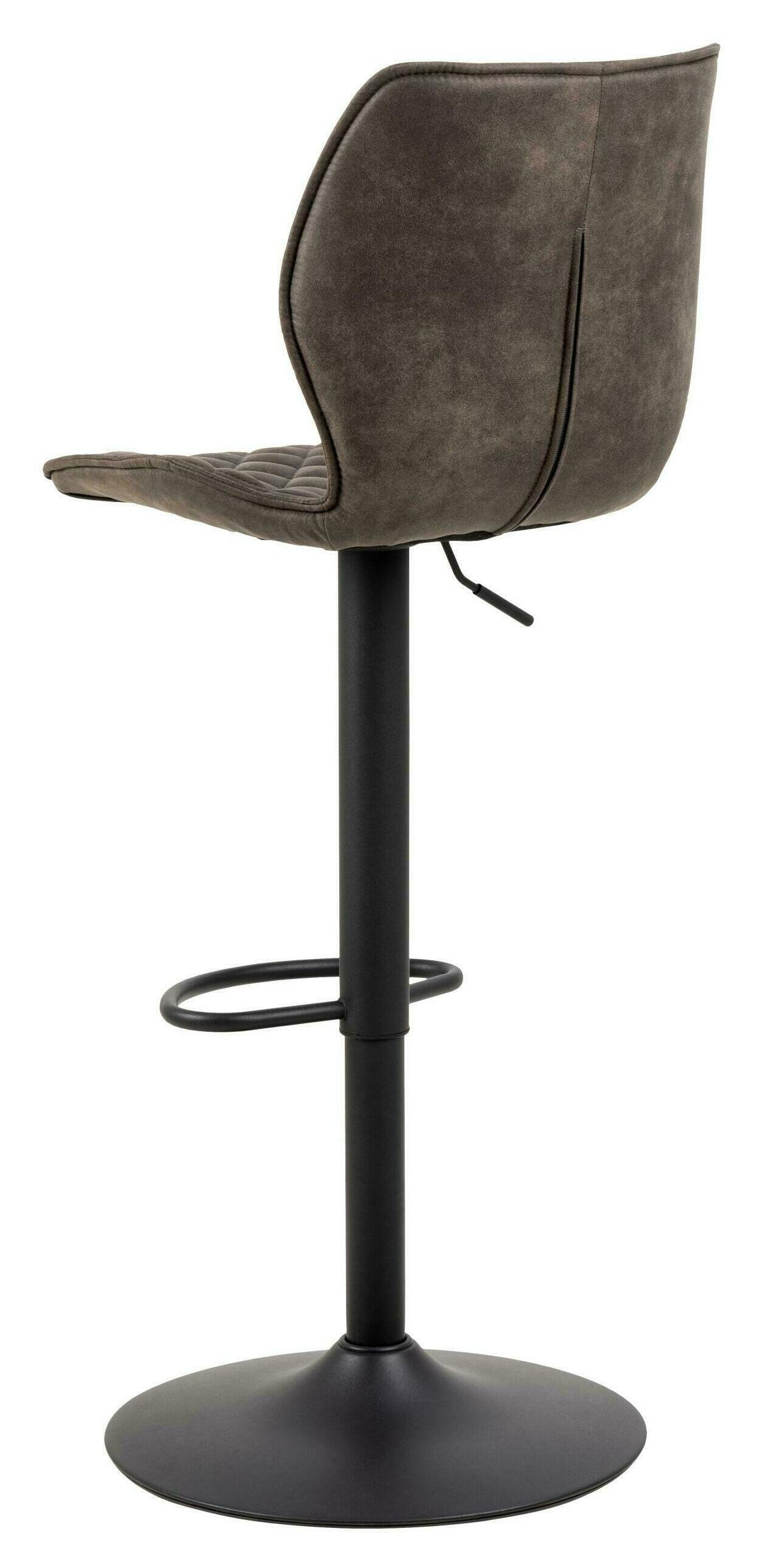 Bendt Barkruk 'Algot' PU, kleur Antraciet (zithoogte 60-80cm)