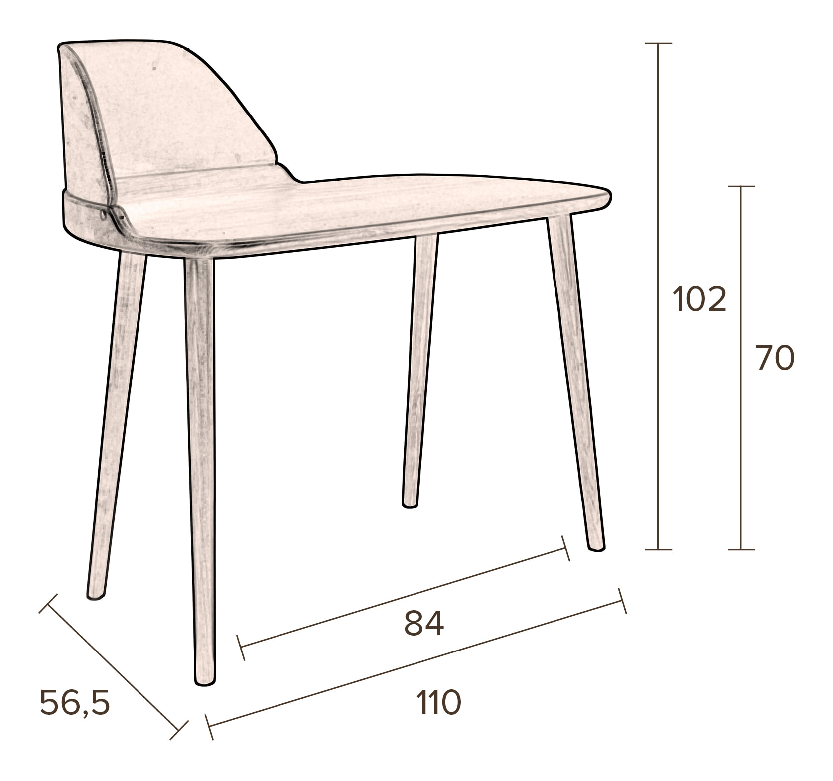 Dutchbone Bureau 'Finn' 110 x 56.5cm