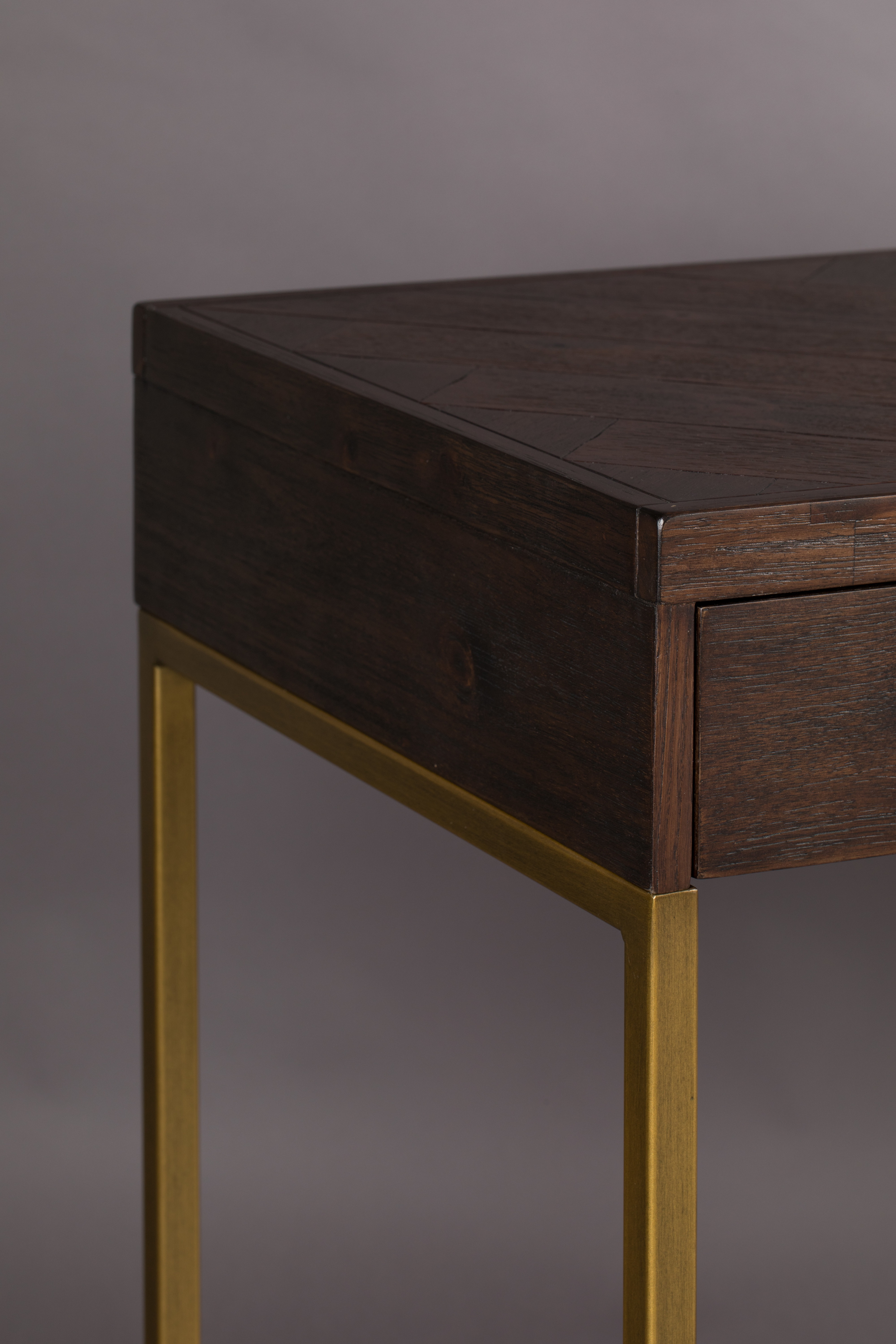 Dutchbone Sidetable 'Class' Antique Brass, 120cm, kleur Bruin