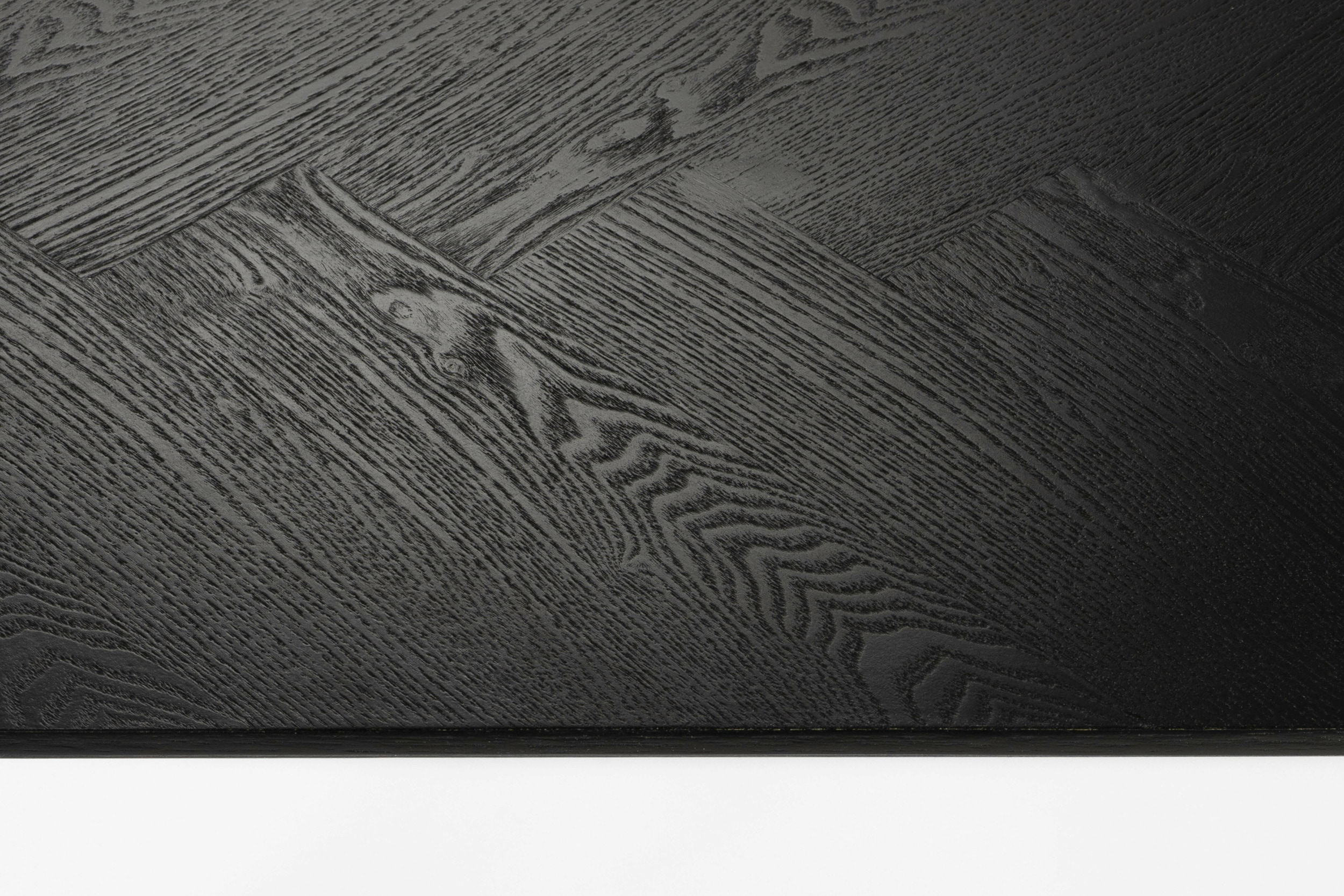 ZILT Sidetable 'Hany' Essenhout Visgraat, 120cm, kleur Zwart