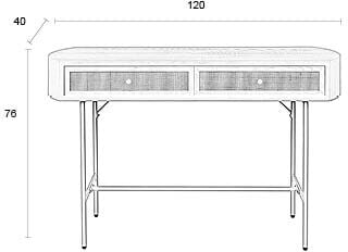 ZILT Sidetable 'Meja' Rattan, 120cm