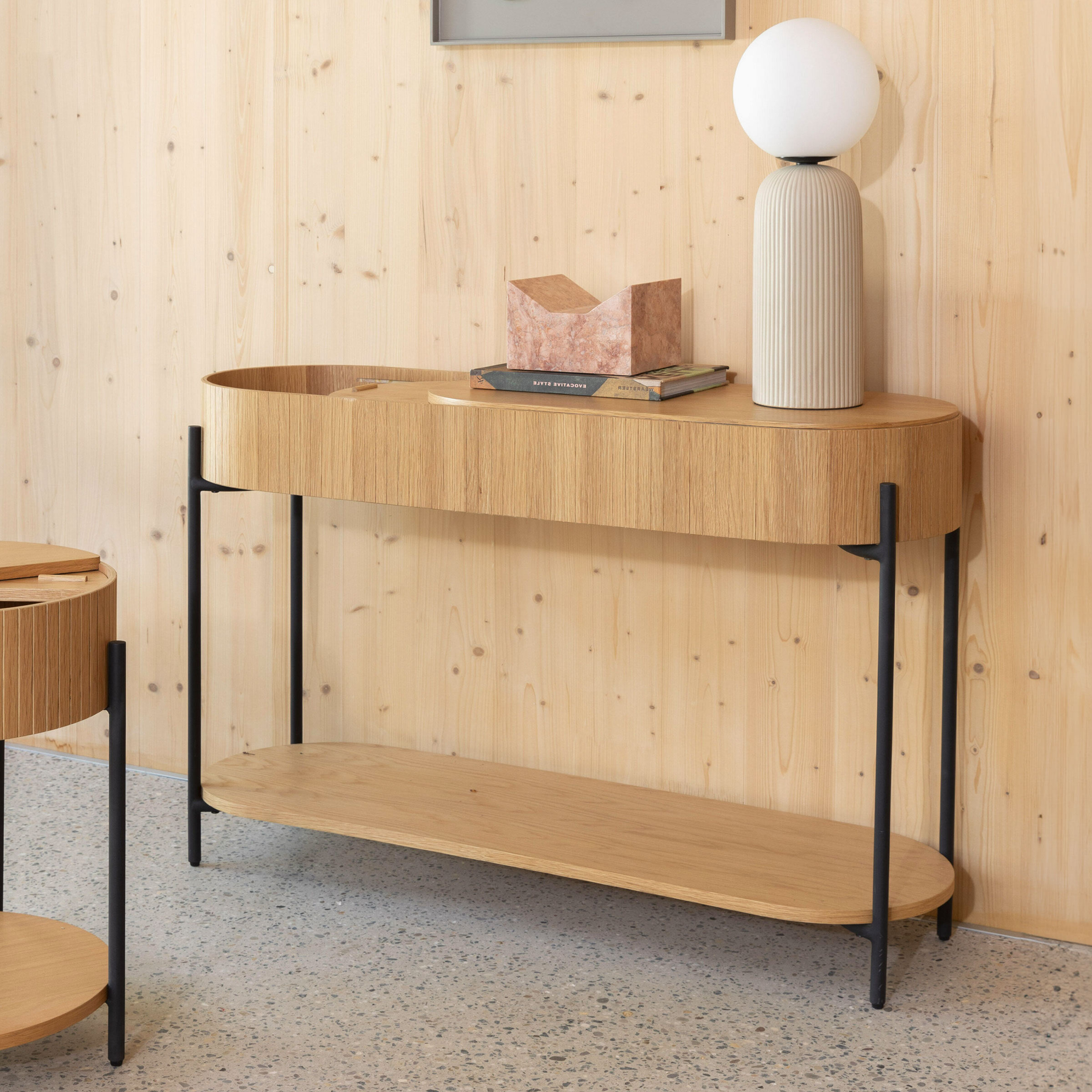 Zuiver Sidetable Slides Eikenhout, 120cm - Naturel