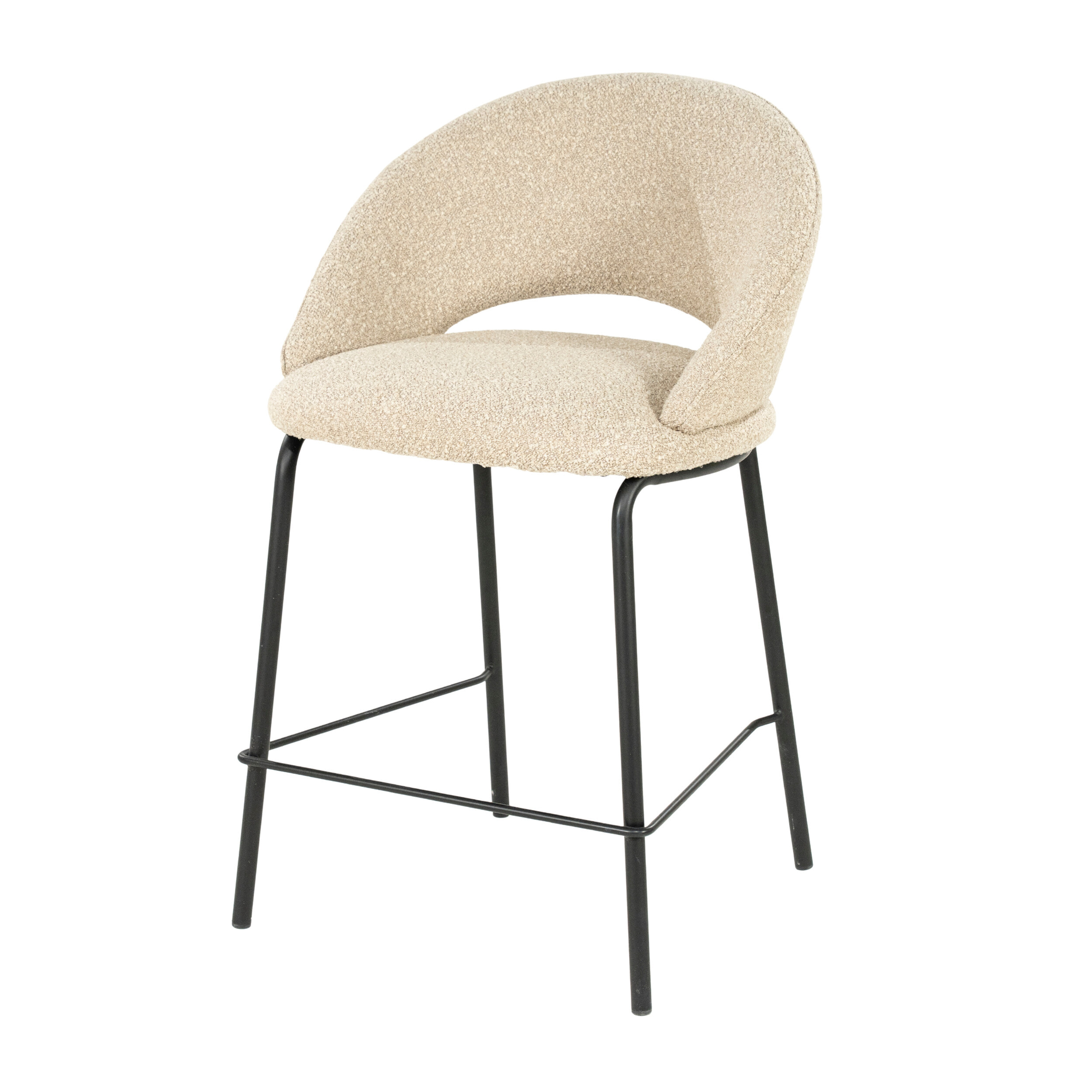 By-Boo Barstoel 'Nido' Chenille (zithoogte 65cm)