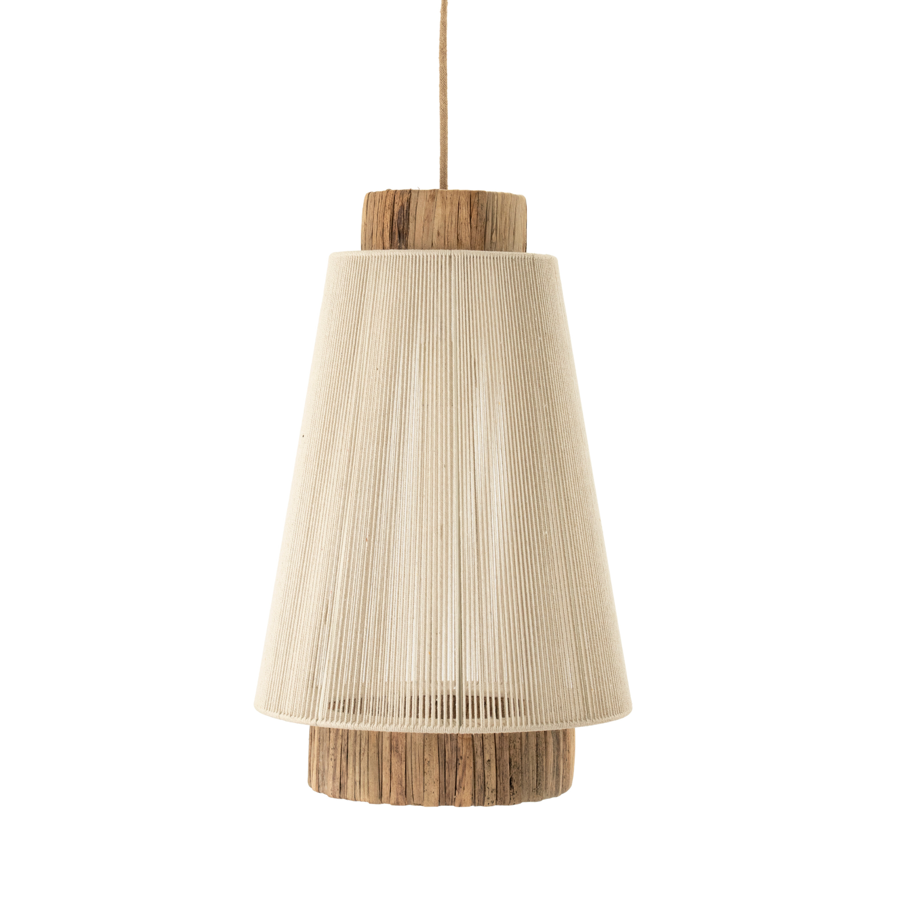By-Boo Hanglamp Rae Katoen en zeegras, 35cm - Wit