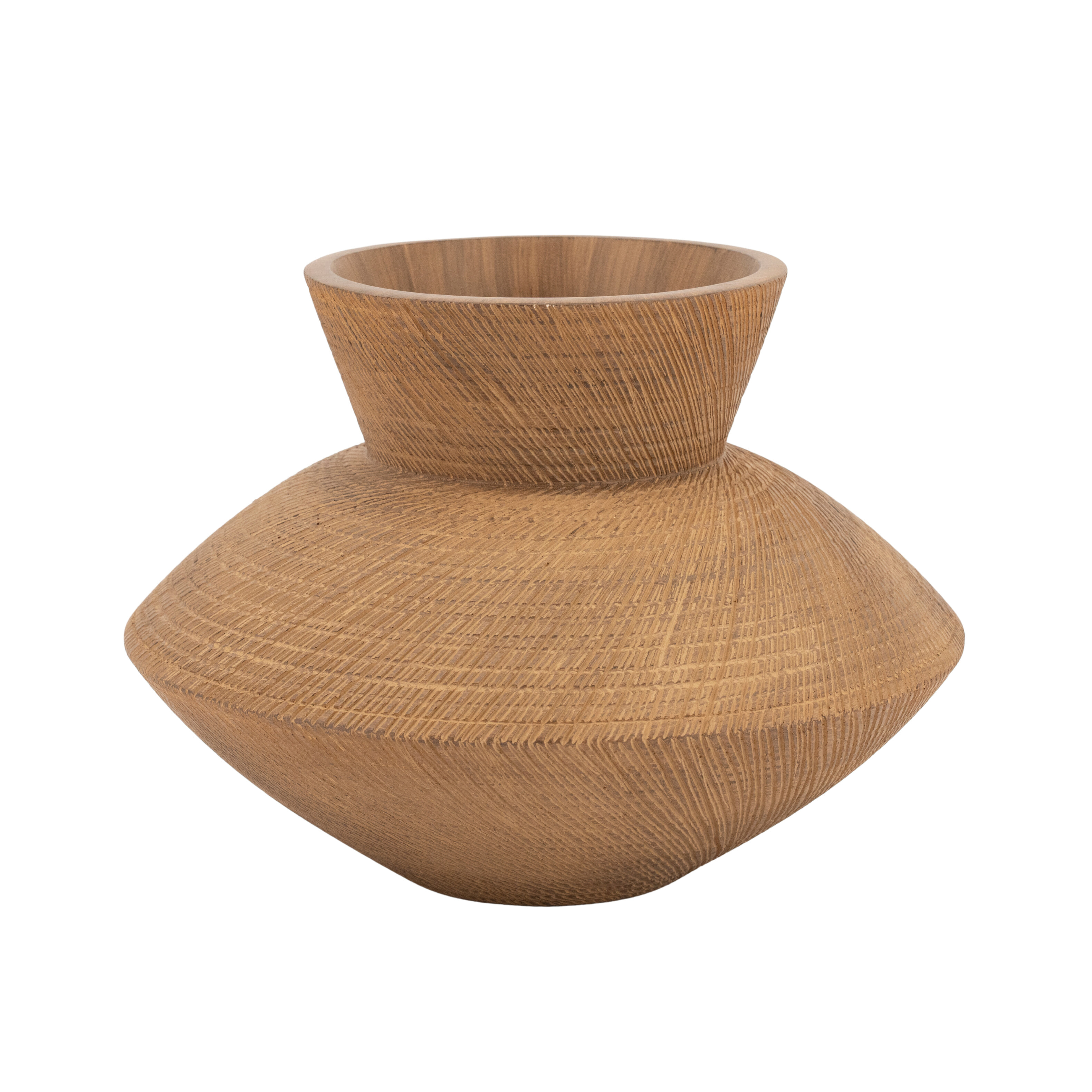 By-Boo Vaas Avena Resin, 23cm - Bruin