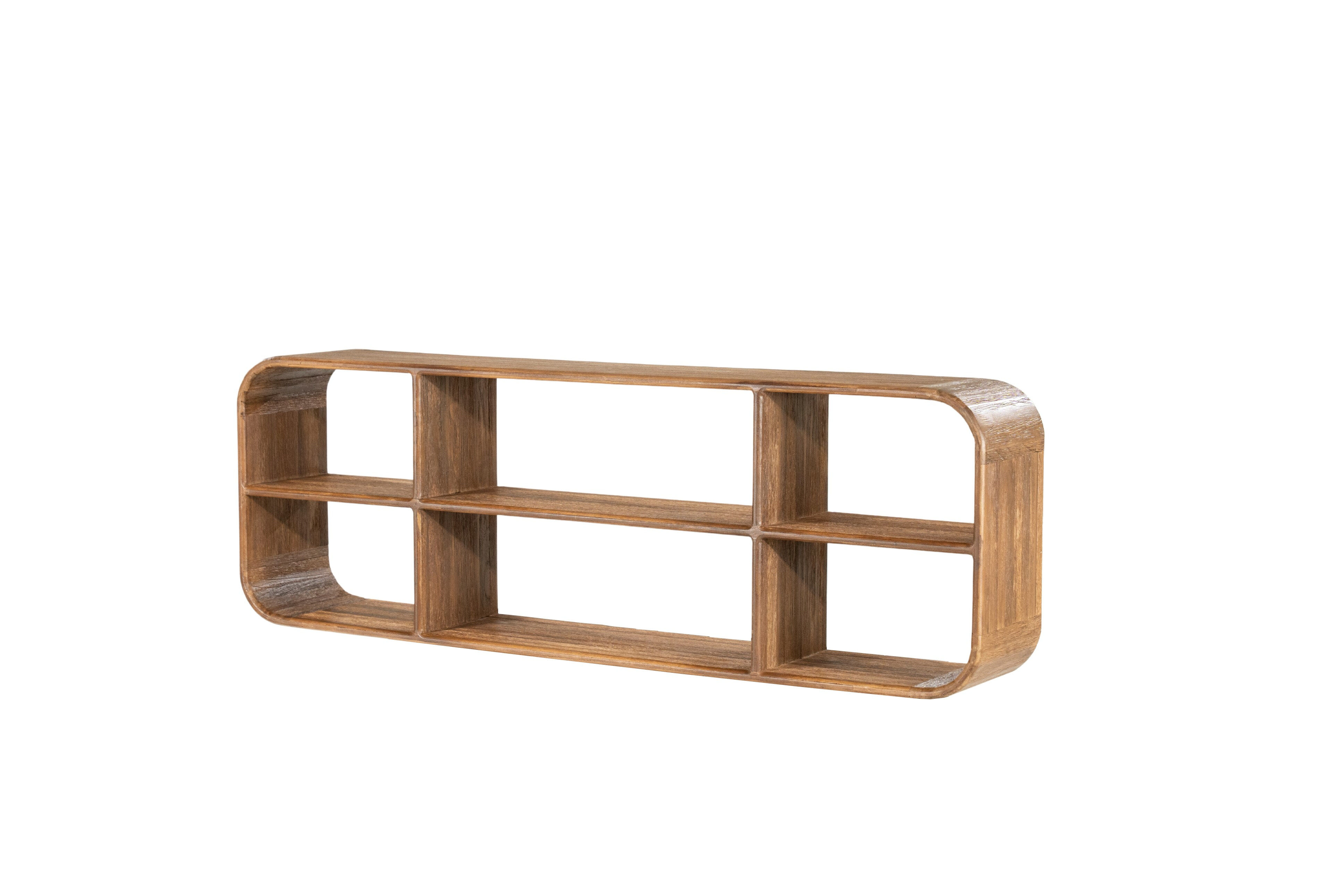 By-Boo Wandkast Cup & Co Teakhout, 40 x 120cm - Bruin