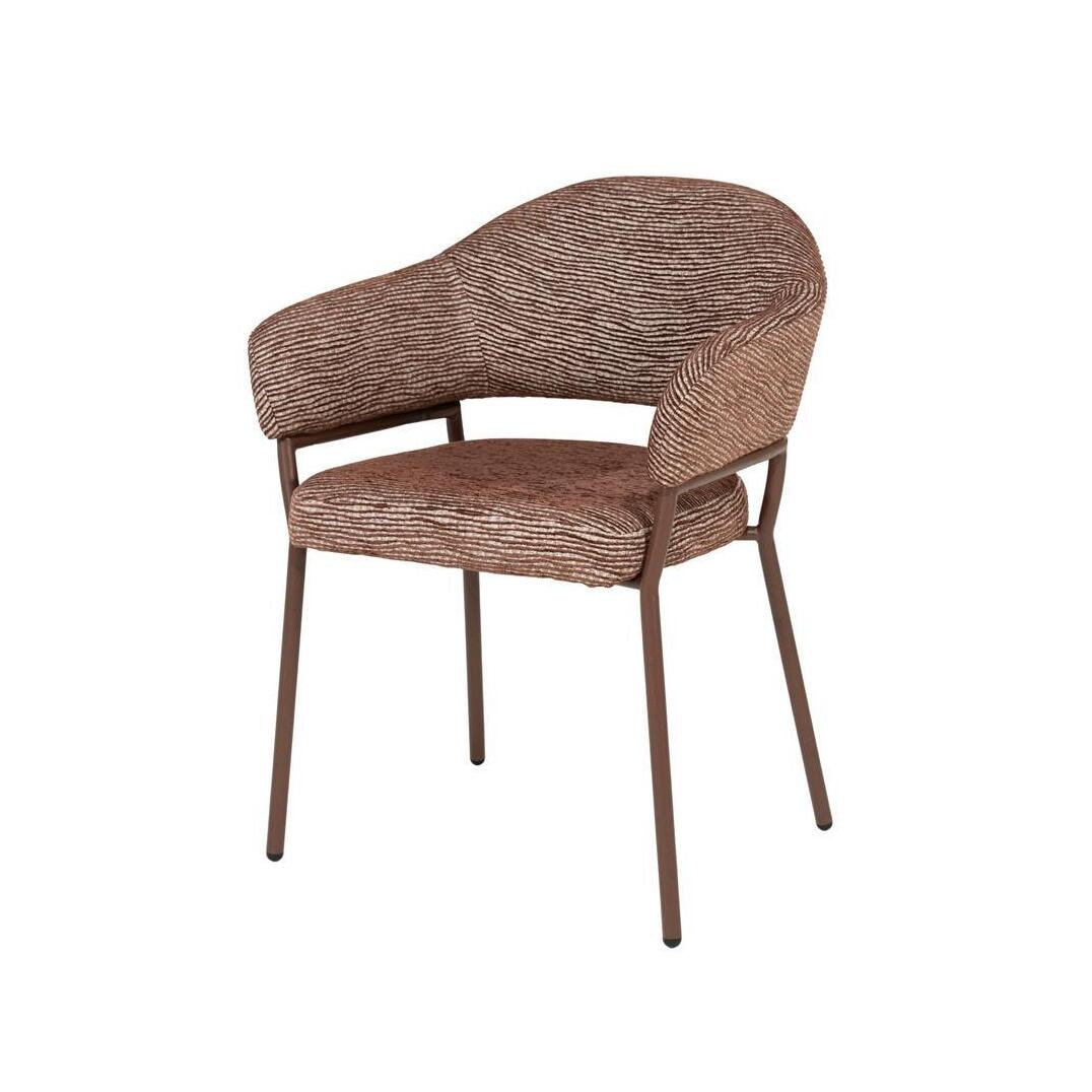 By-Boo Eetkamerstoel Noda Rail stof - Chestnut bruin