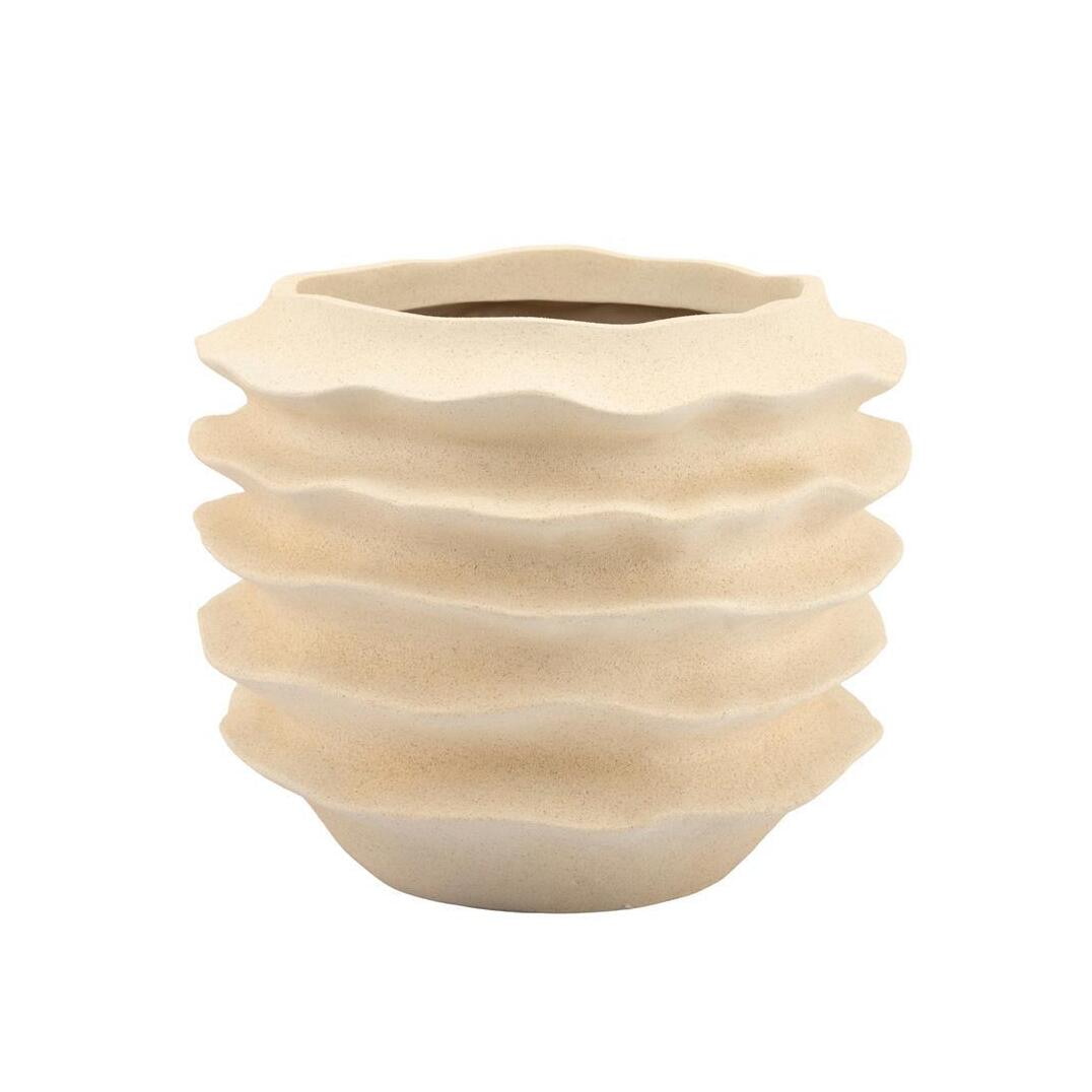 By-Boo Vaas Riva Polyresin, 45cm - Wit