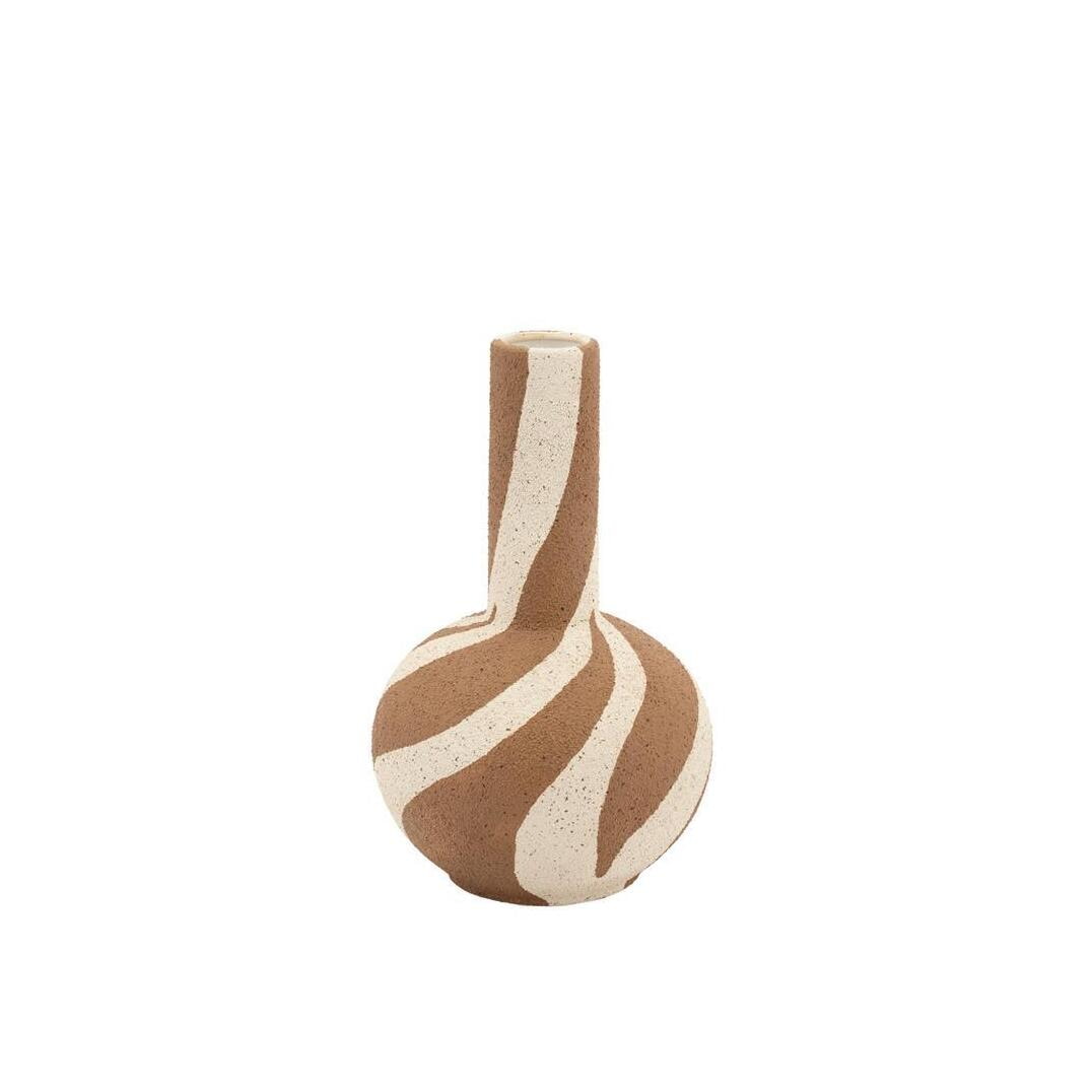 By-Boo Vaas Zaya 1 Aardewerk, 30cm - Bruin