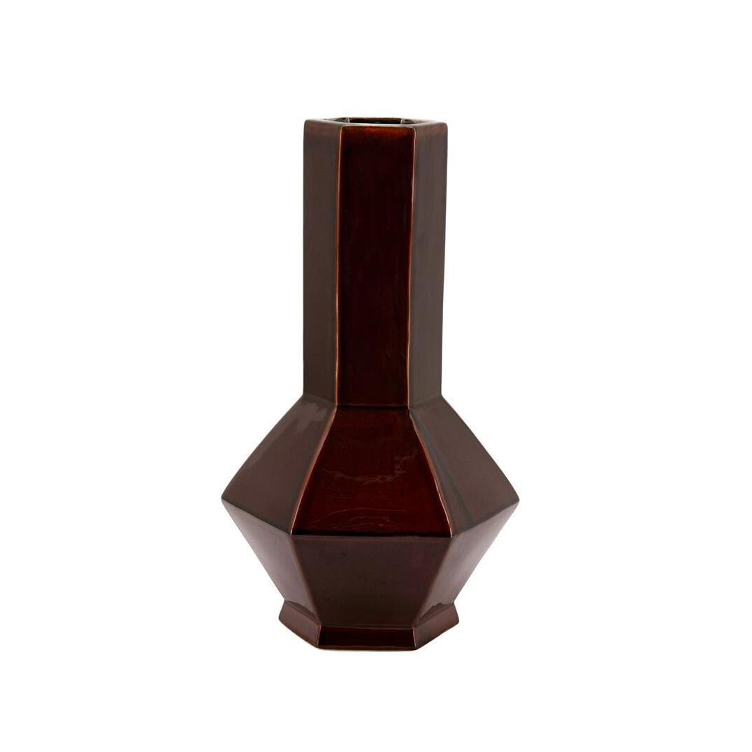 By-Boo Vaas Axis Geglazuurd aardewerk, 47cm - Donkerrood