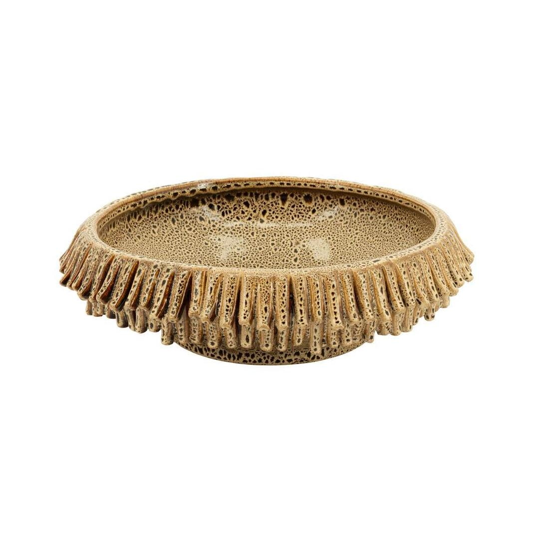 By-Boo Schaal Frappe Geglazuurd aardewerk, 36cm - Bruin