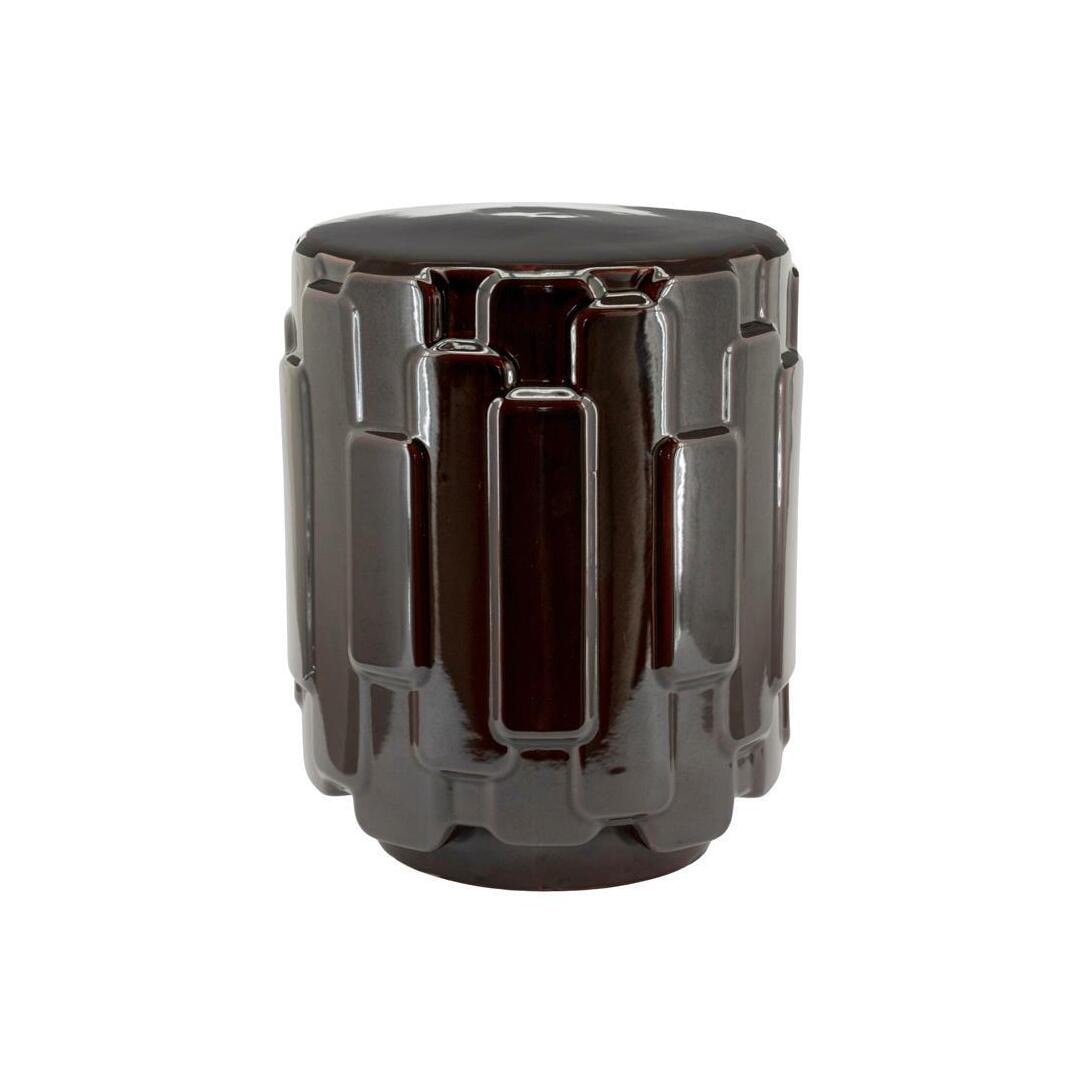 By-Boo Ronde Bijzettafel Geary Geglazuurd aardewerk, 37cm - Bruin