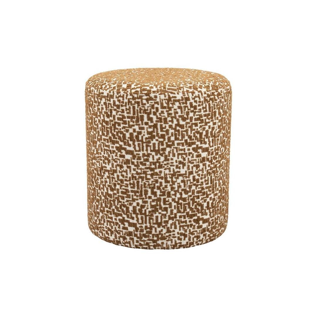 By-Boo Poef Miso Tetris stof, 38cm - Bruin
