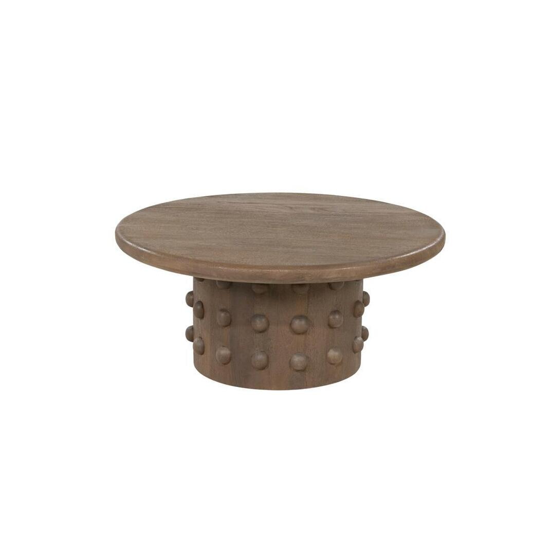 By-Boo Ronde Salontafel PopDot Mangohout, 80cm - Bruin