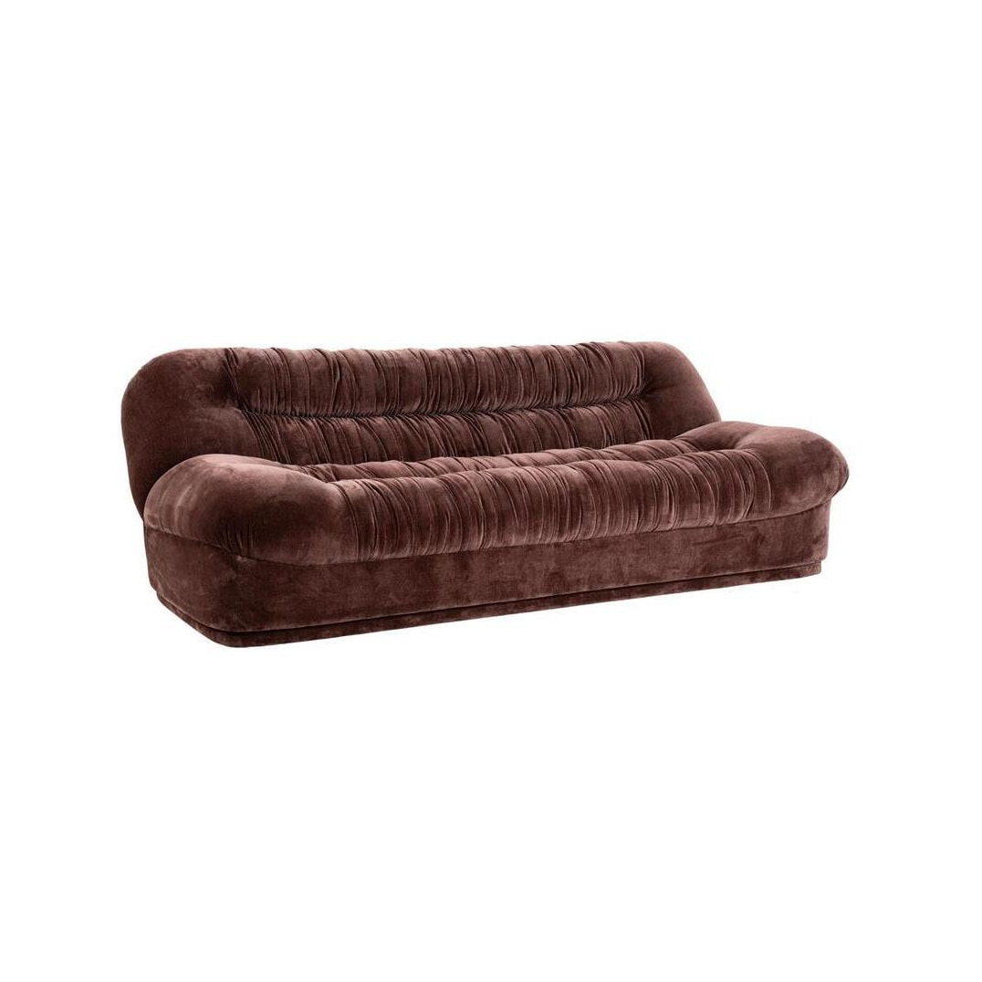 By-Boo 3-zits Bank Montaigne 218cm, Blim stof - Velvet - Paars