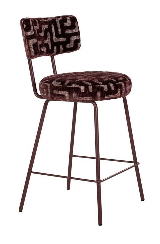By-Boo Barstoel Vie Geweven stof (zithoogte 66cm) - Pruim