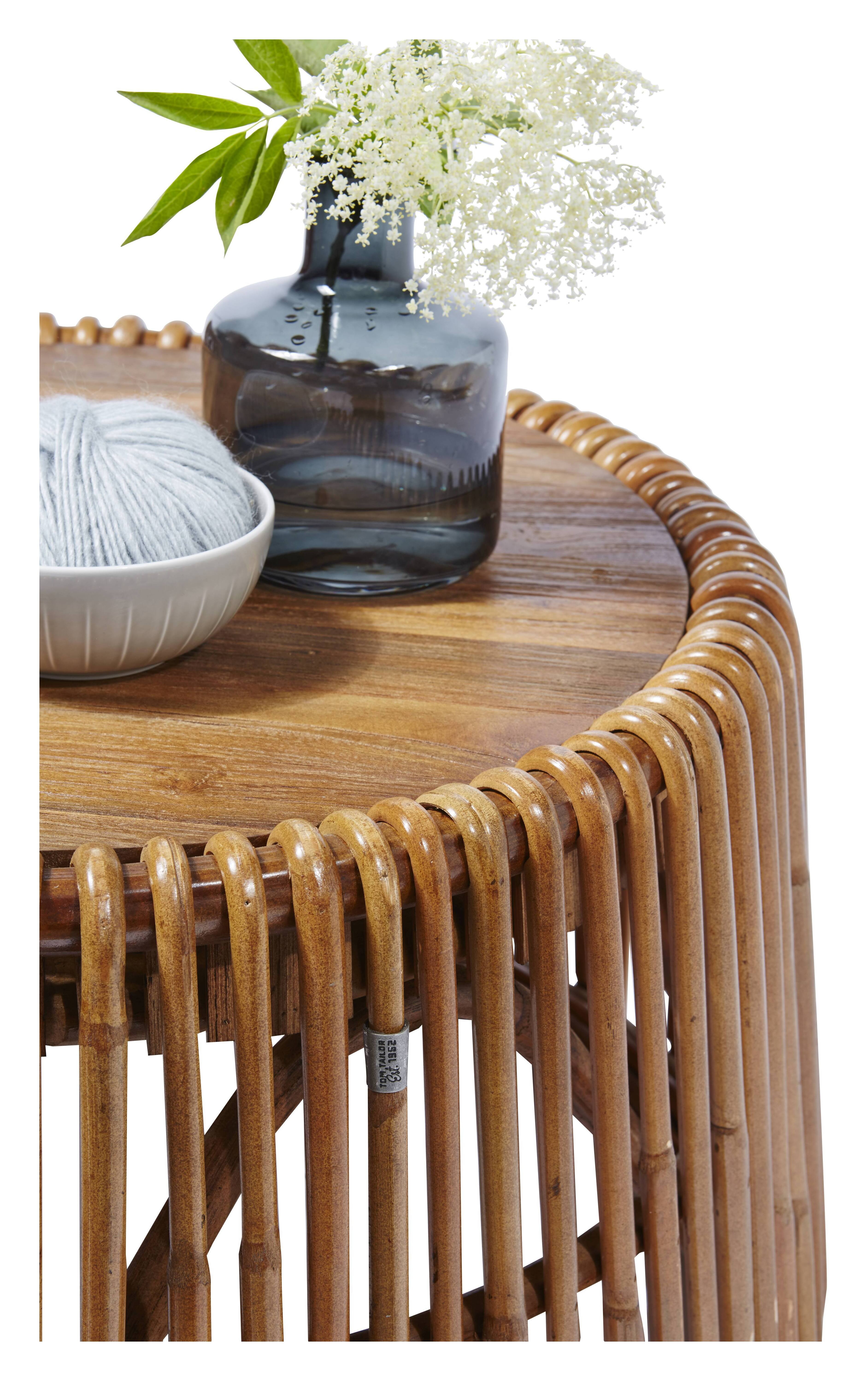 Tom Tailor Salontafel 'Romelia' Teakhout en rotan, 69cm