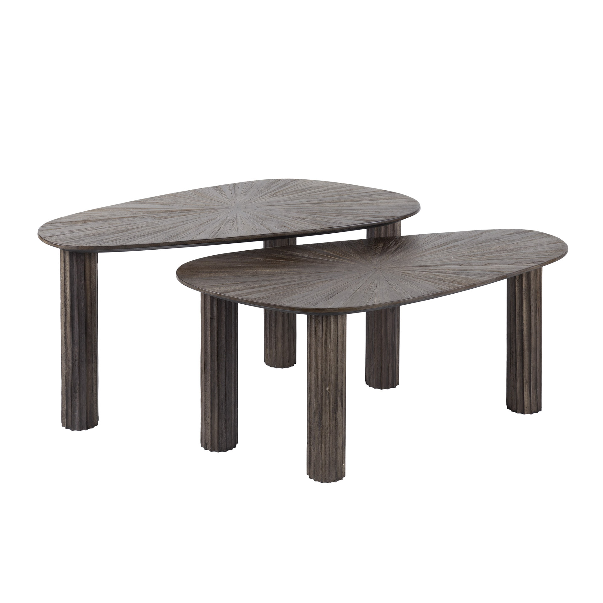 LifestyleFurn Organische Salontafel 'Sadaf' Teakhout, Set van 2 stuks