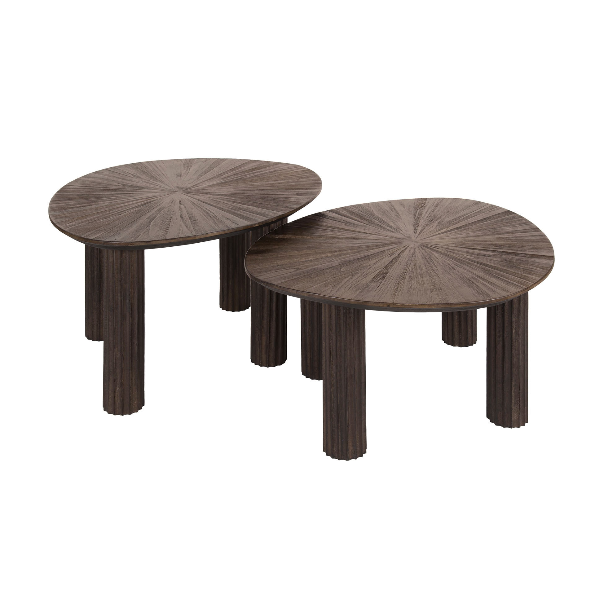 LifestyleFurn Organische Salontafel 'Sadaf' Teakhout, Set van 2 stuks