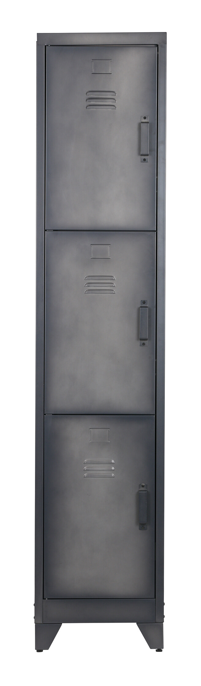 WOOOD Locker 'Cas' metaal met 3 deuren, kleur zwart