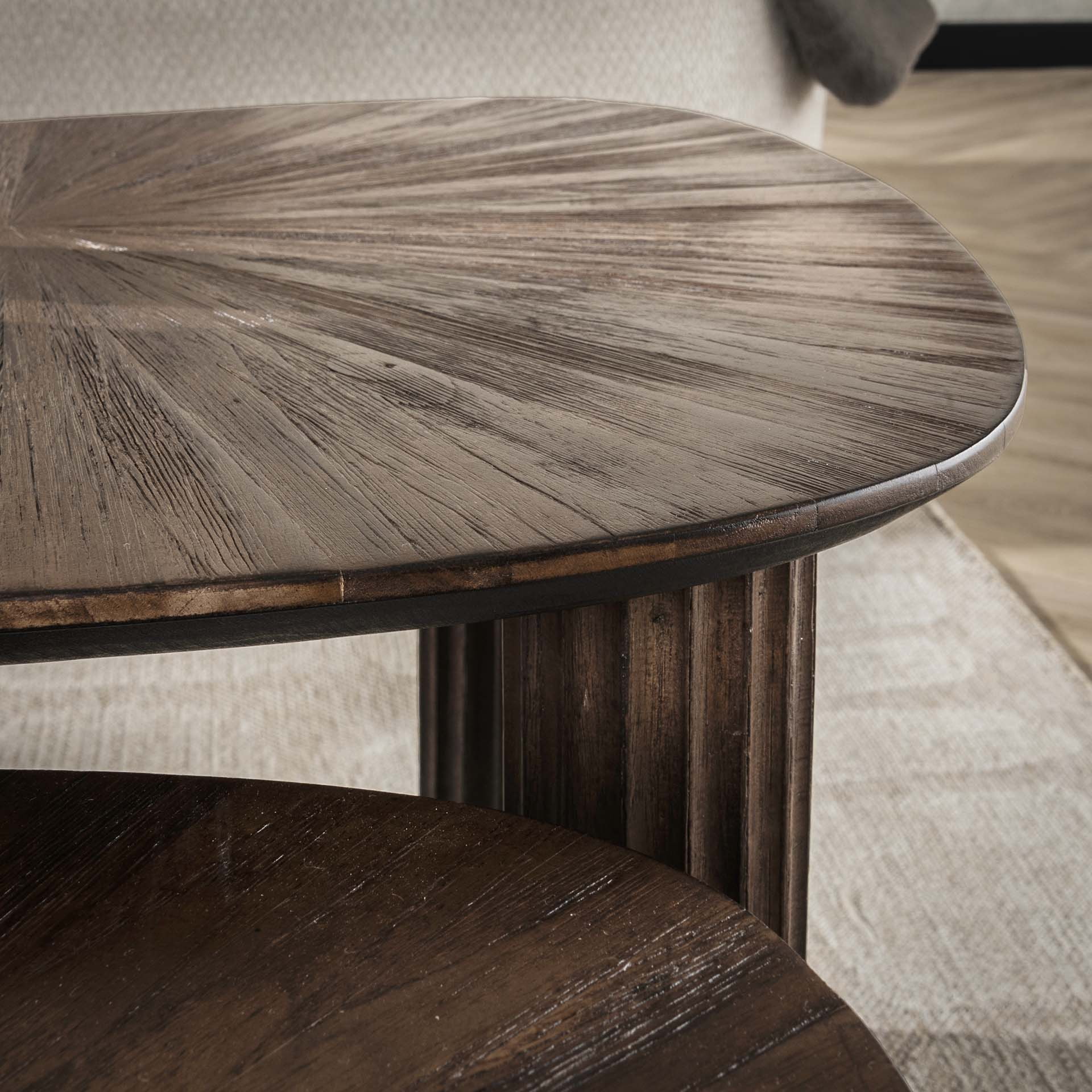 LifestyleFurn Organische Salontafel 'Sadaf' Teakhout, Set van 2 stuks