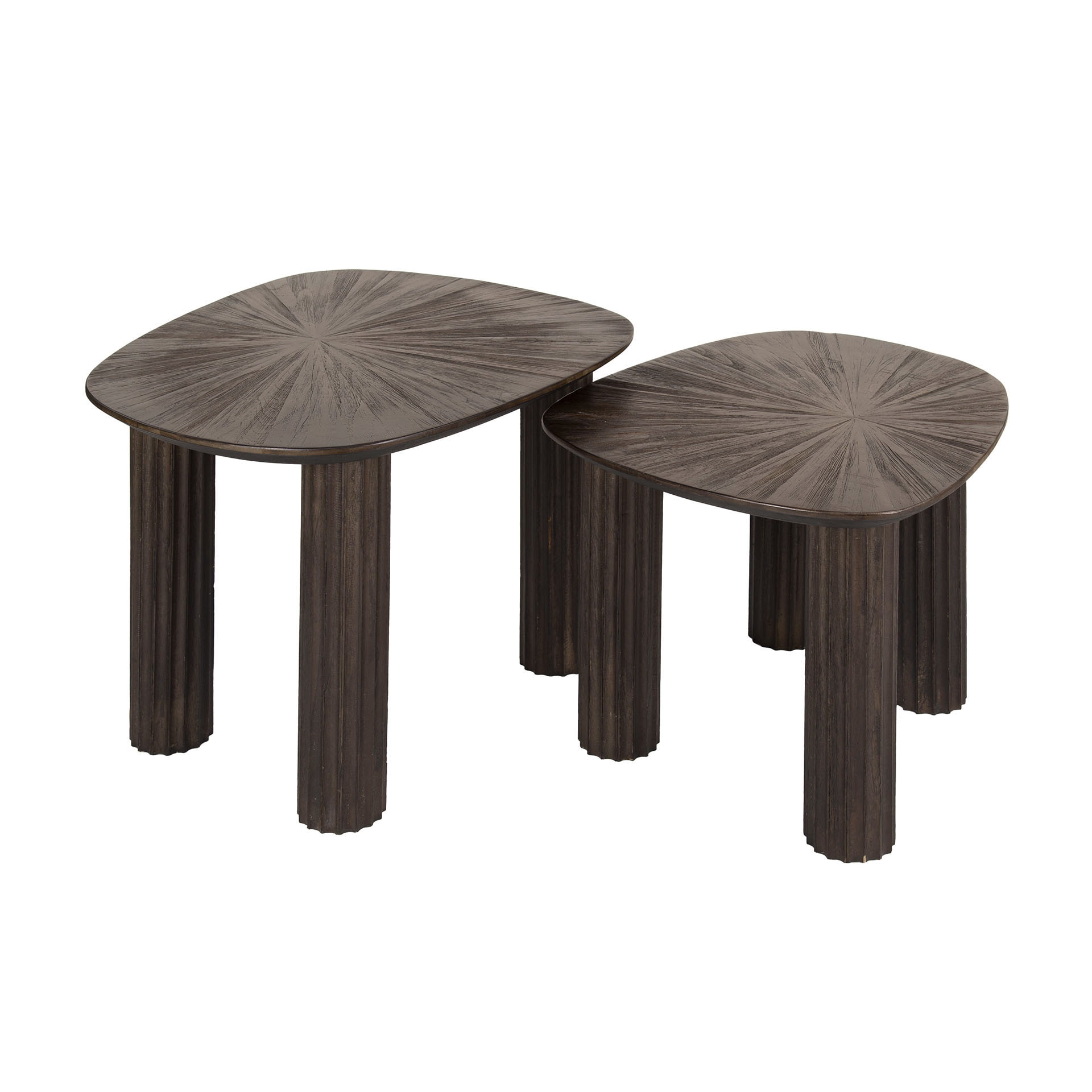 LifestyleFurn Organische Salontafel 'Sadaf' Teakhout, Set van 2 stuks